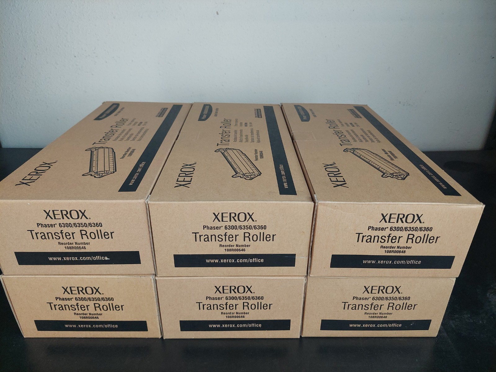 (6) Xerox 108R00646 108R646 Transfer Roller Genuine OEM Original