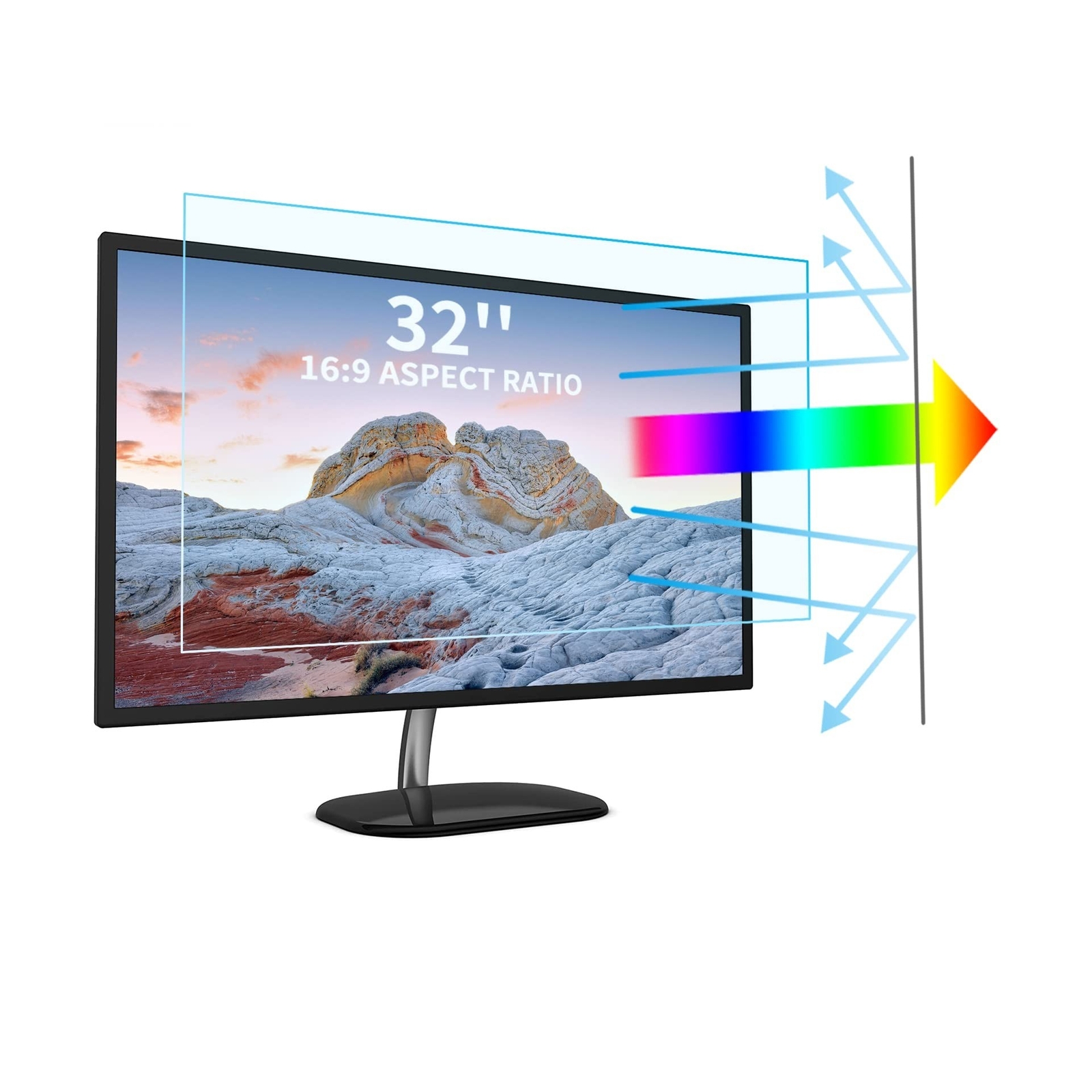 32 Inch TV Screen Protector for Standard or Curved Monitor, Eye Protection An...