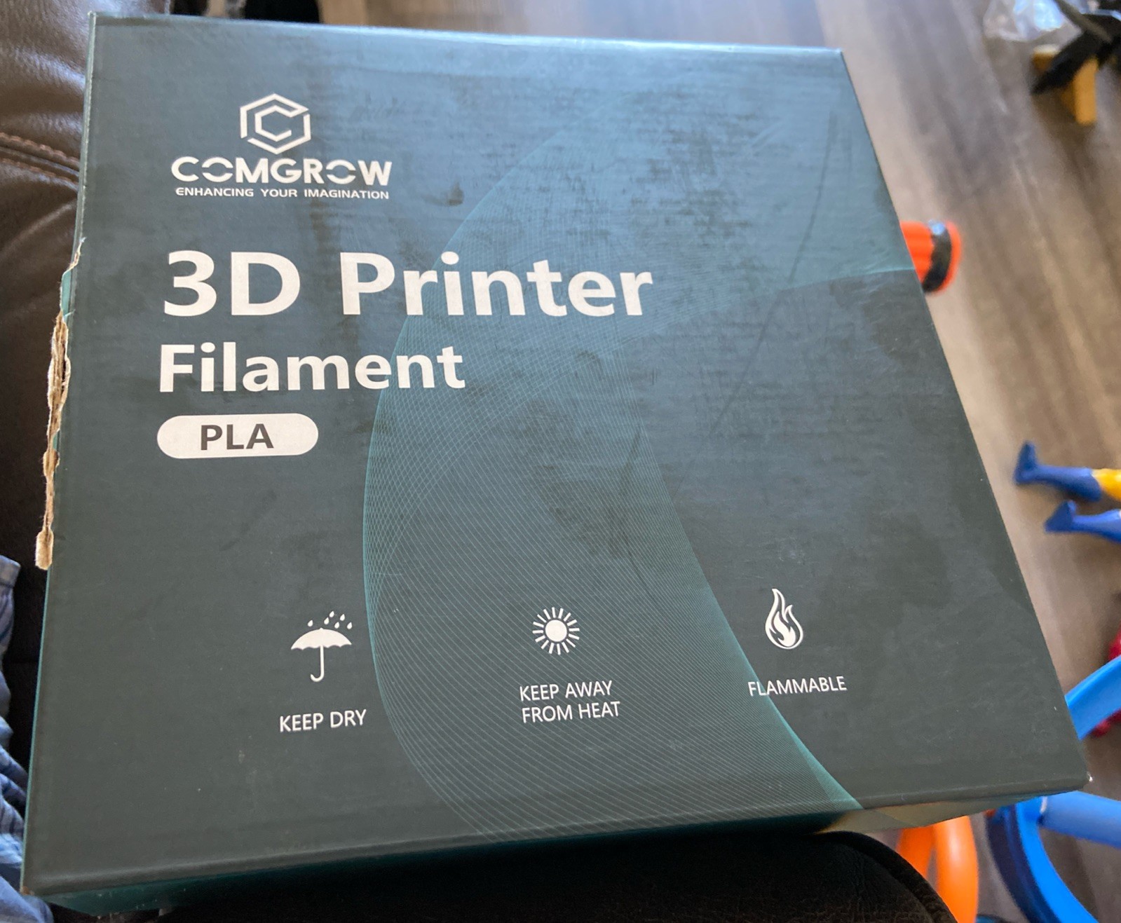 Comgrow - 3D Printer Filament - PLA - Black - 1.75mm Diameter - NEW