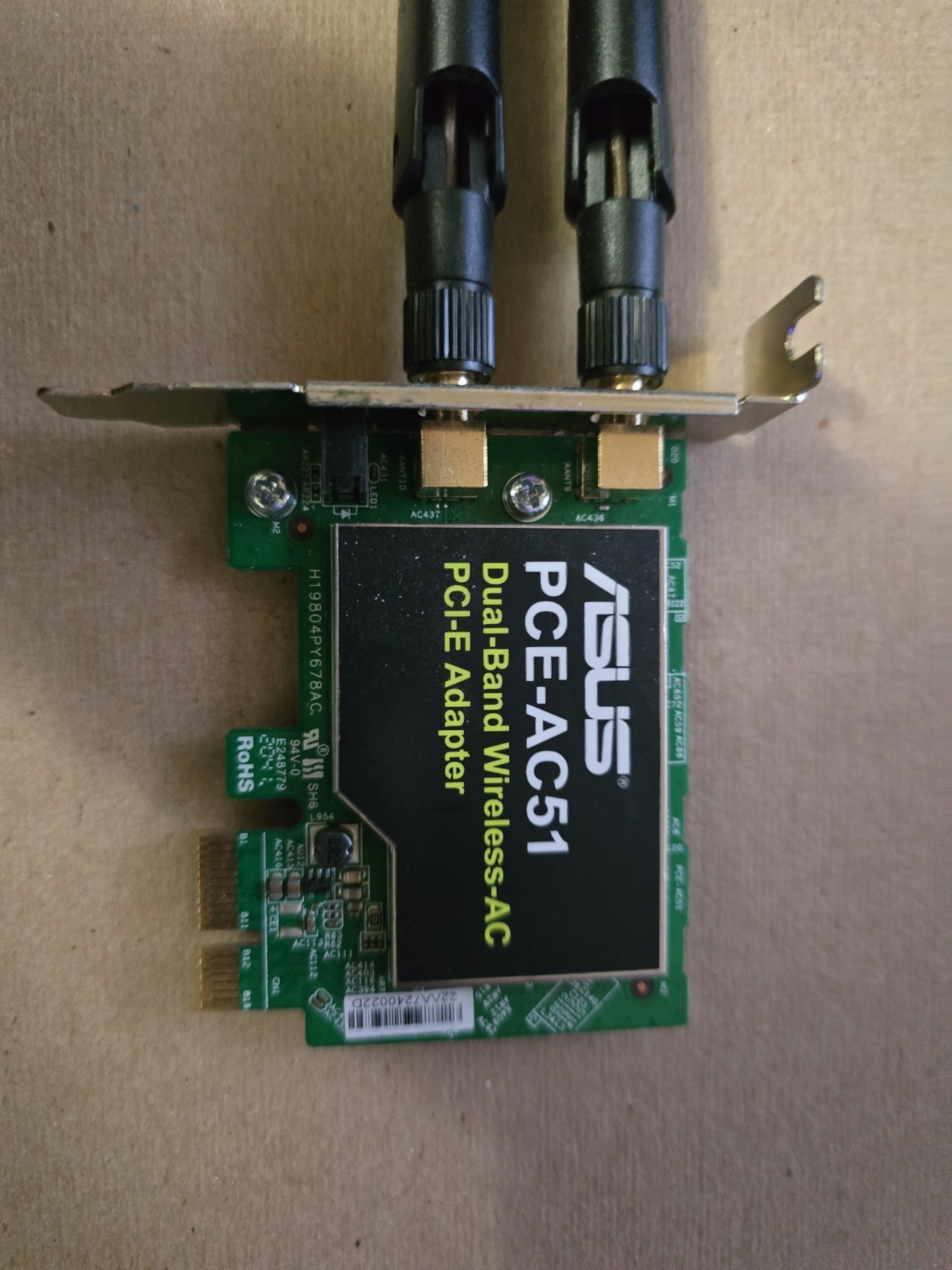 ASUS Dual-Band PCI-E WiFi adapter PCE-AC51 w/ antennas