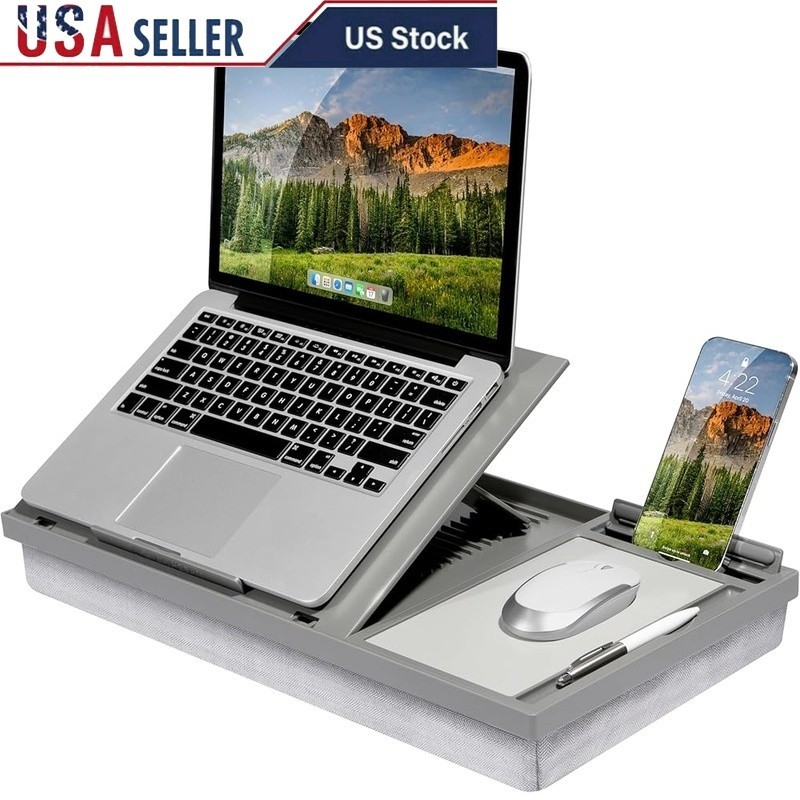 Adjustable Lap Desk W/ Built-In Mouse Pad Portable Cushion Multi-Angle Surface