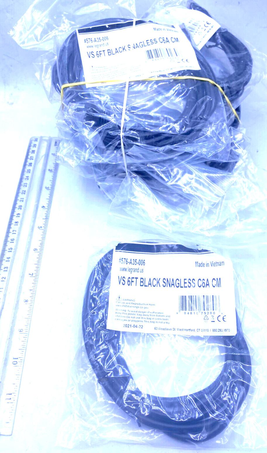 Legrand Lot of 13 Ethernet Network Patch Cable VS 6' Snagless C6A CM 576-A35-006