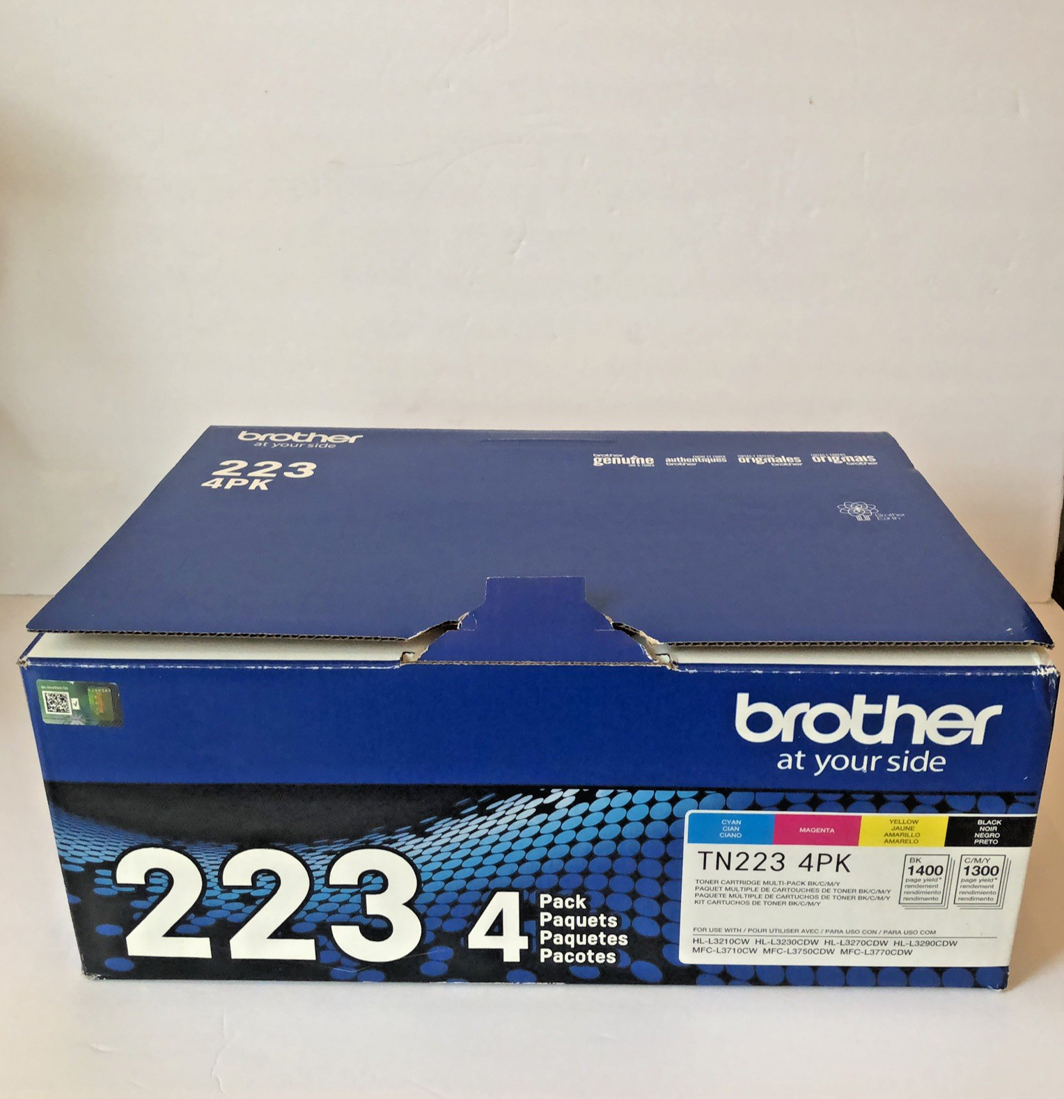 Brother TN223 Black And Cyan, Magenta, Yellow Toner Cartridges, Pack Of 4, TN223