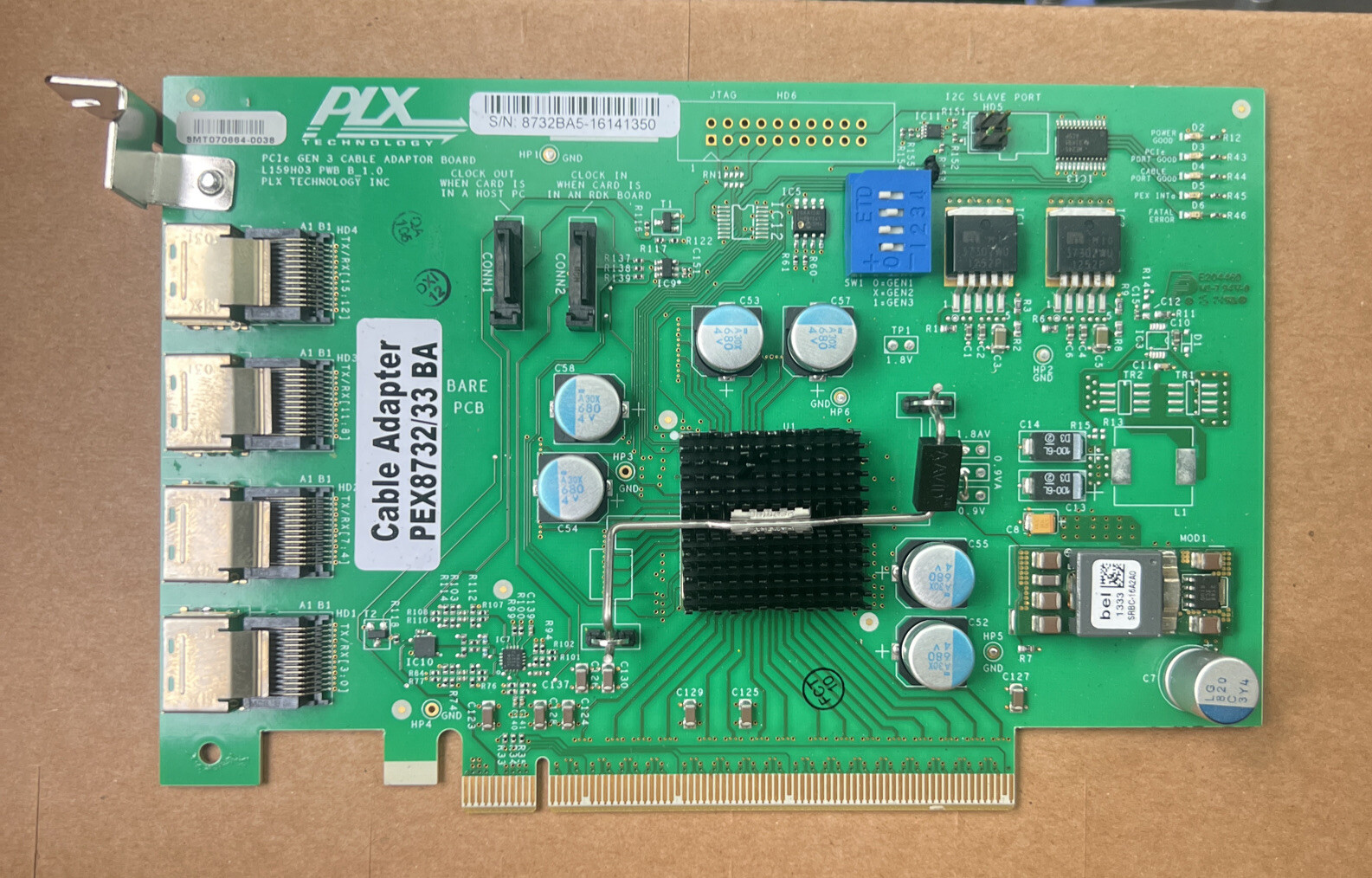 PEX8732/33 BA PLX - PCIe Gen 3 Cable Adapter Board