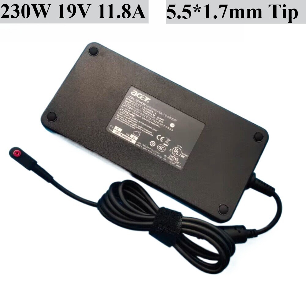 Acer 230W 19V 11.8A Laptop Charger for Predator Triton 500 5.5X1.7mm Tip Adapter