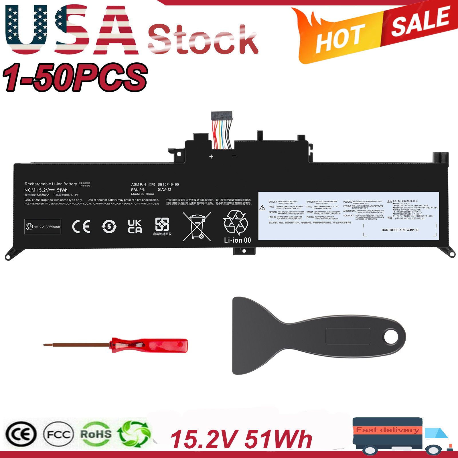 LOT 00HW027 01AV433 Battery for Lenovo Yoga 260 370 X380 01AV432 01AV434 00HW026