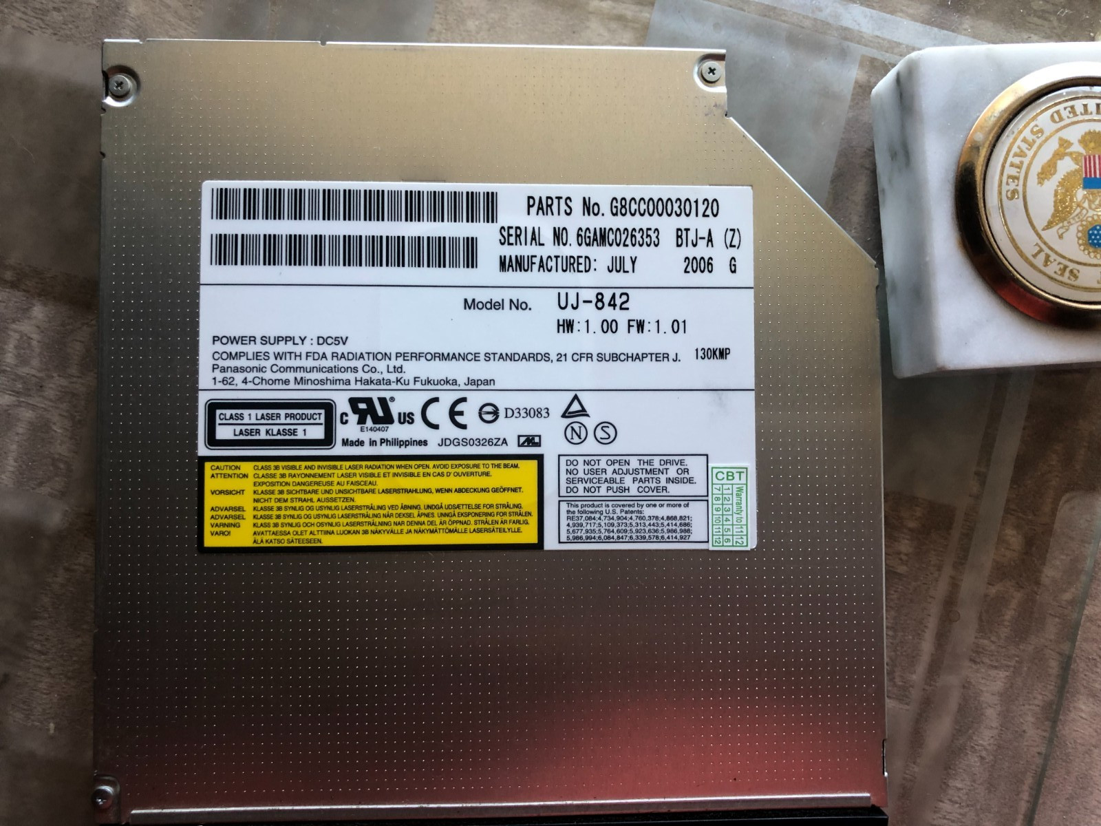 Panasonic UJ-832 UJ-842 UJ-822 UJ-811 CD/DVD IDE Burner Player