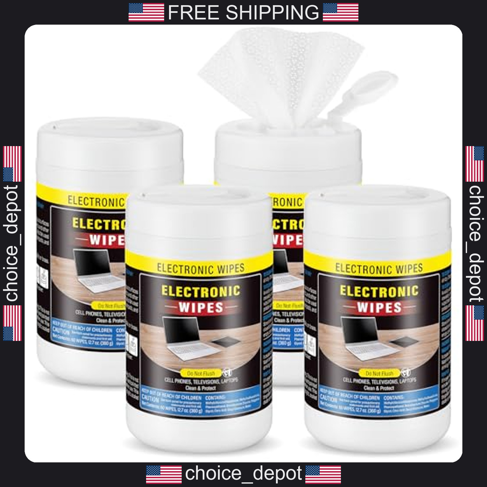 4 Pack Microfiber Screen Cleaning Wipes for Electronic Devices