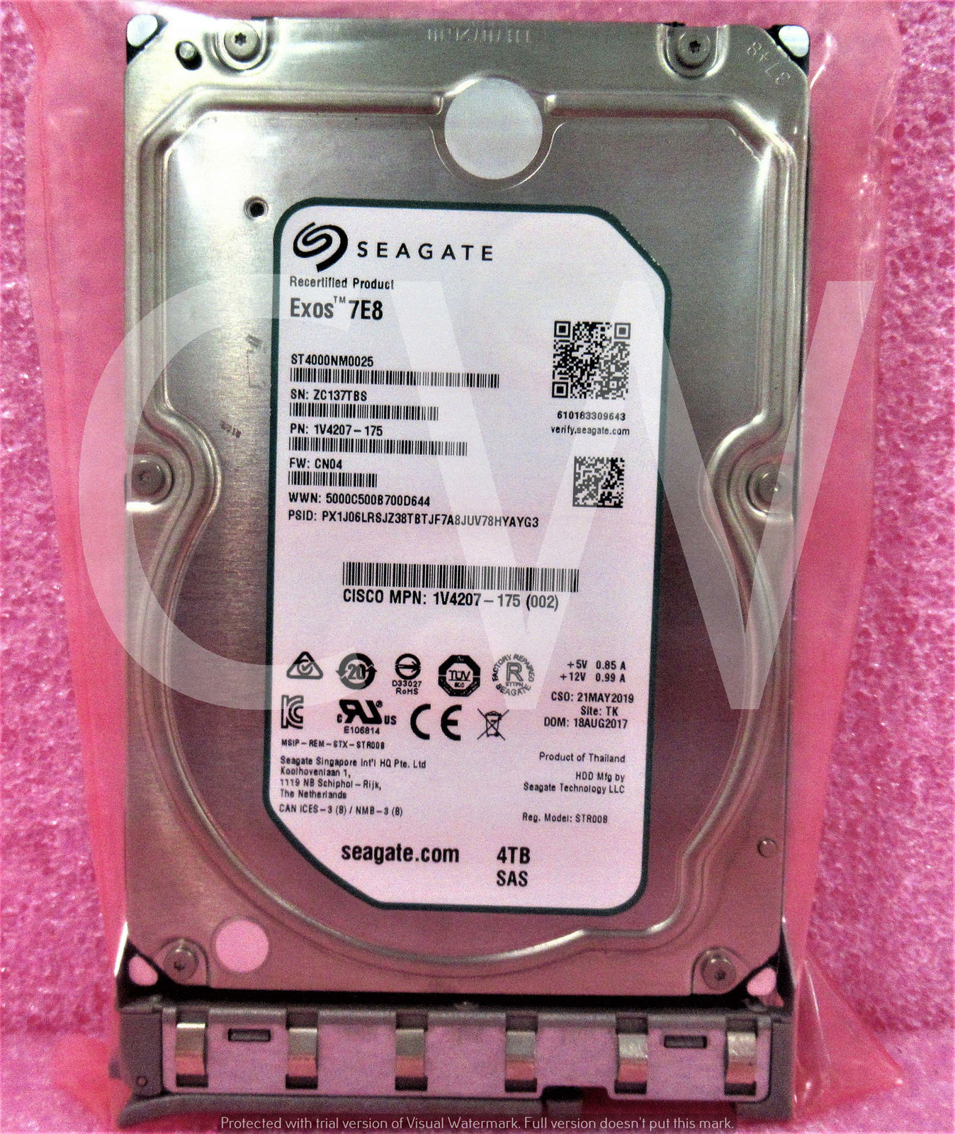 UCS-HD4T7KS3-E CISCO 4TB 7.2K RPM 6Gb/s Hot Swap 3.5" SAS Hard Drive W/Caddy