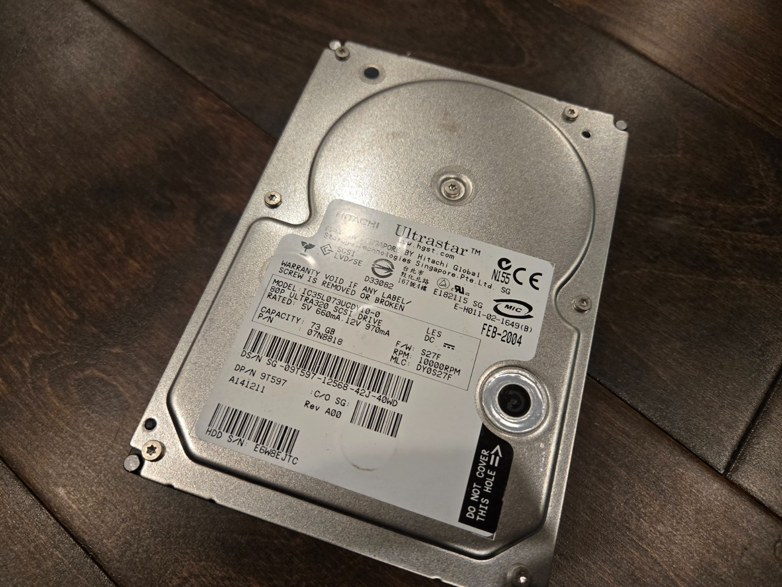 73GB Hitachi Ultrastar SCSI Ultra320 IC35L073UCDY10-0 07N8818 N4332 Hard Drive