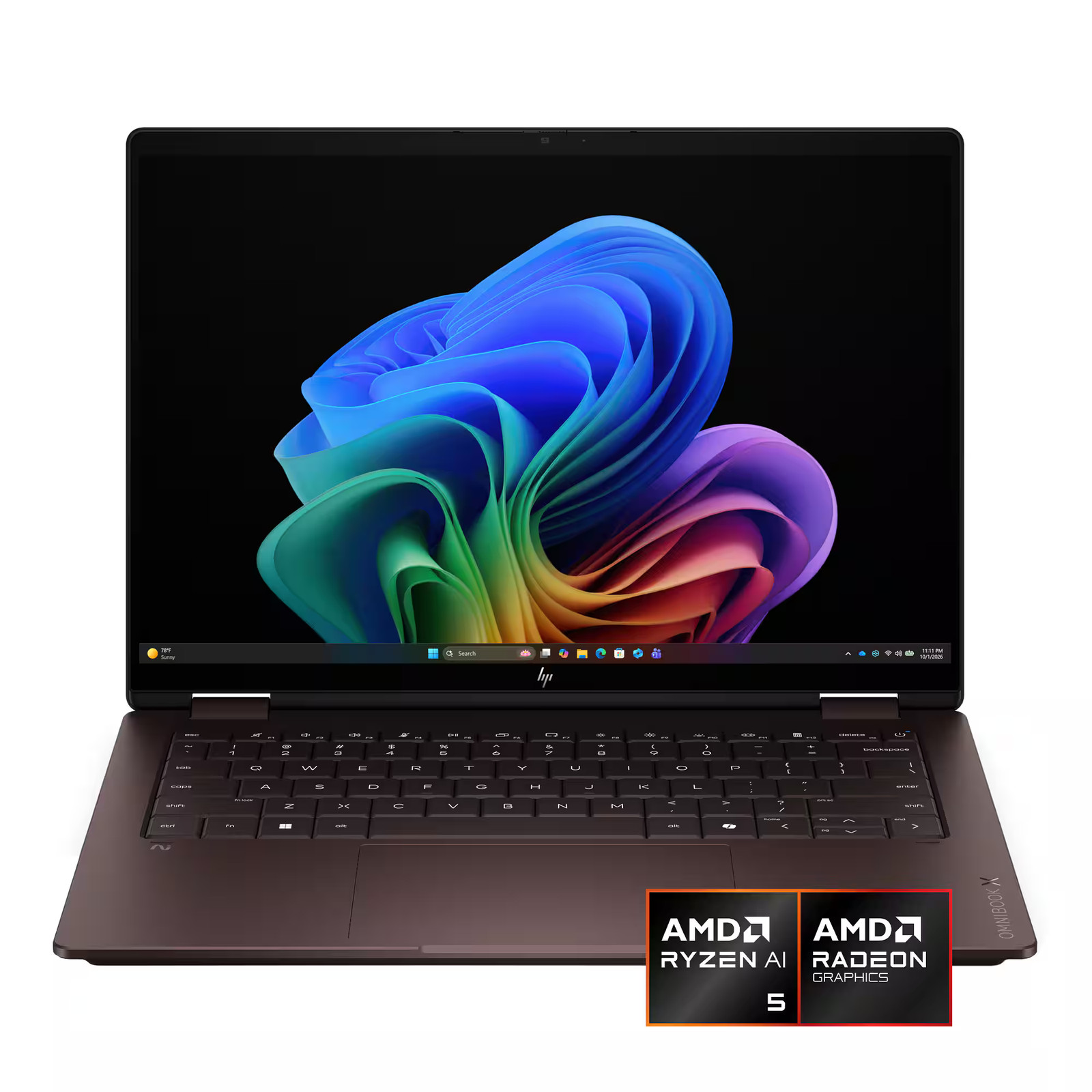 HP - OmniBook X Flip 2-in-1 - 14" 2K OLED Touchscreen Laptop - AMD Ryzen AI 5...