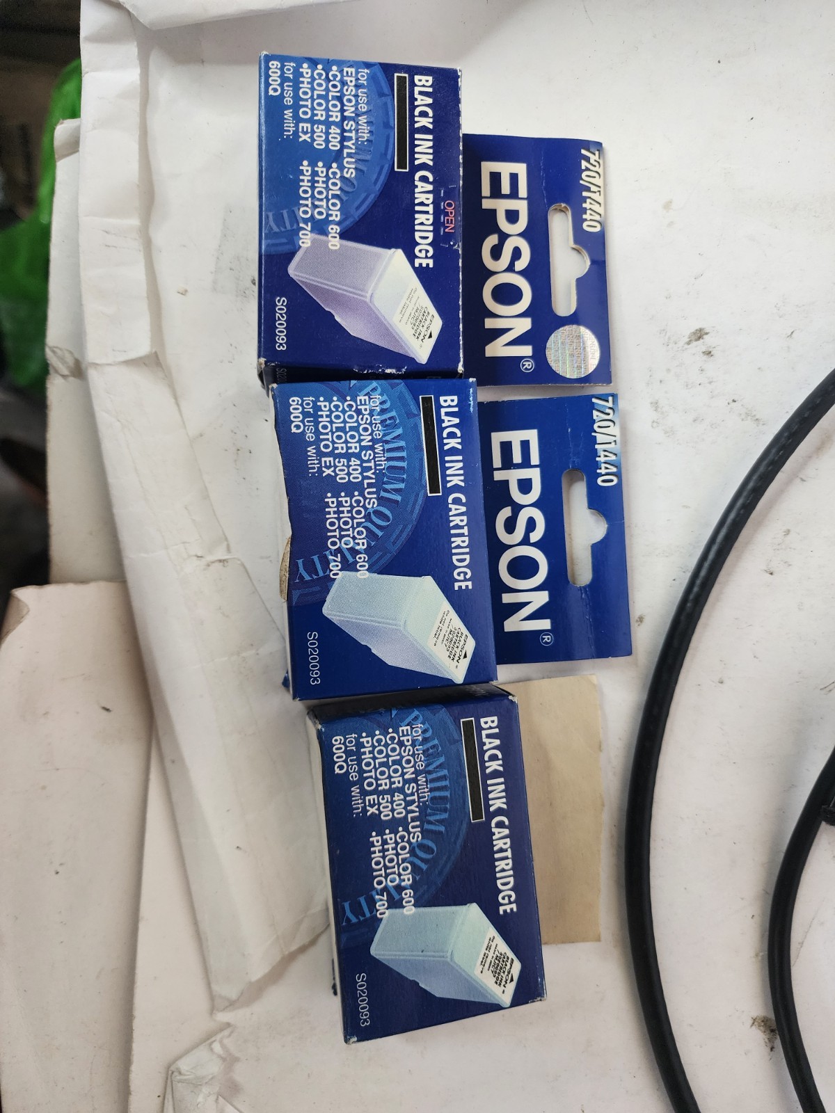  NEW Genuine Epson S020093 S020187 Black Ink Cartridge Lot Of Three Exp 12/2021