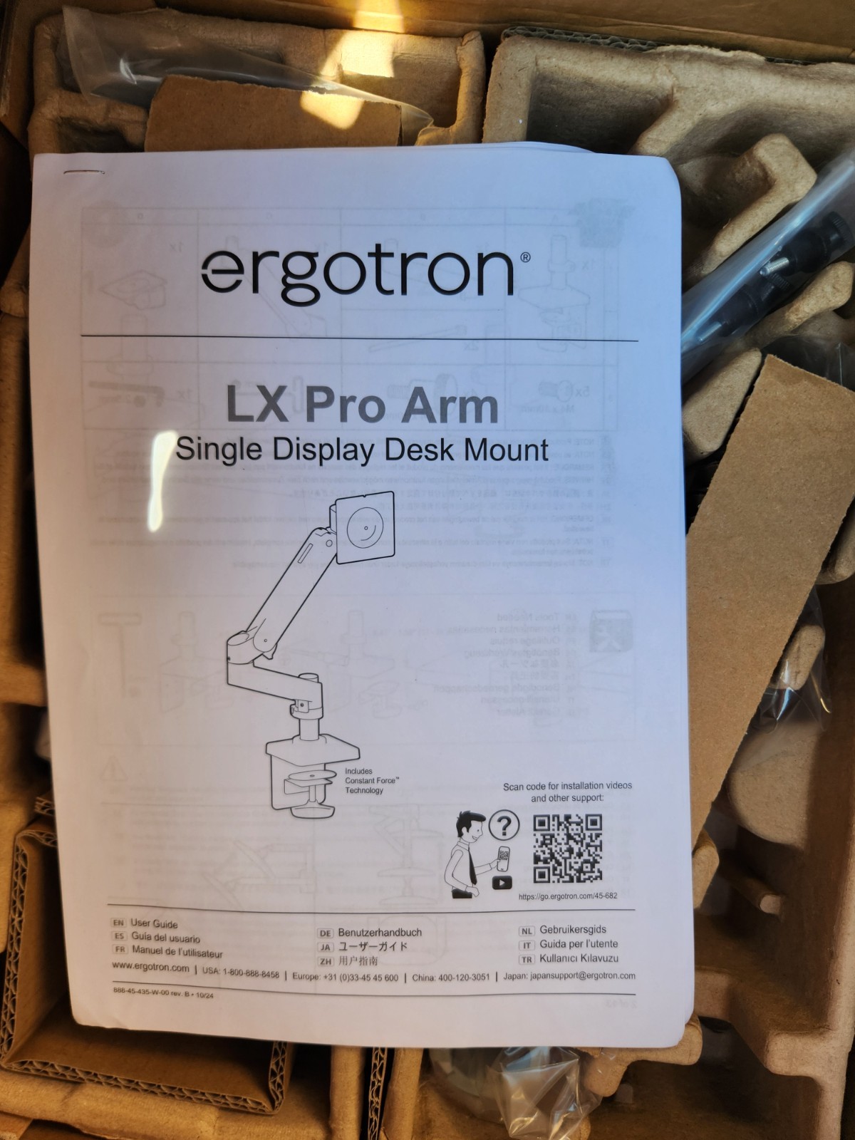 Ergotron LX Pro Monitor Arm Single display Desk Mount 45-682-290