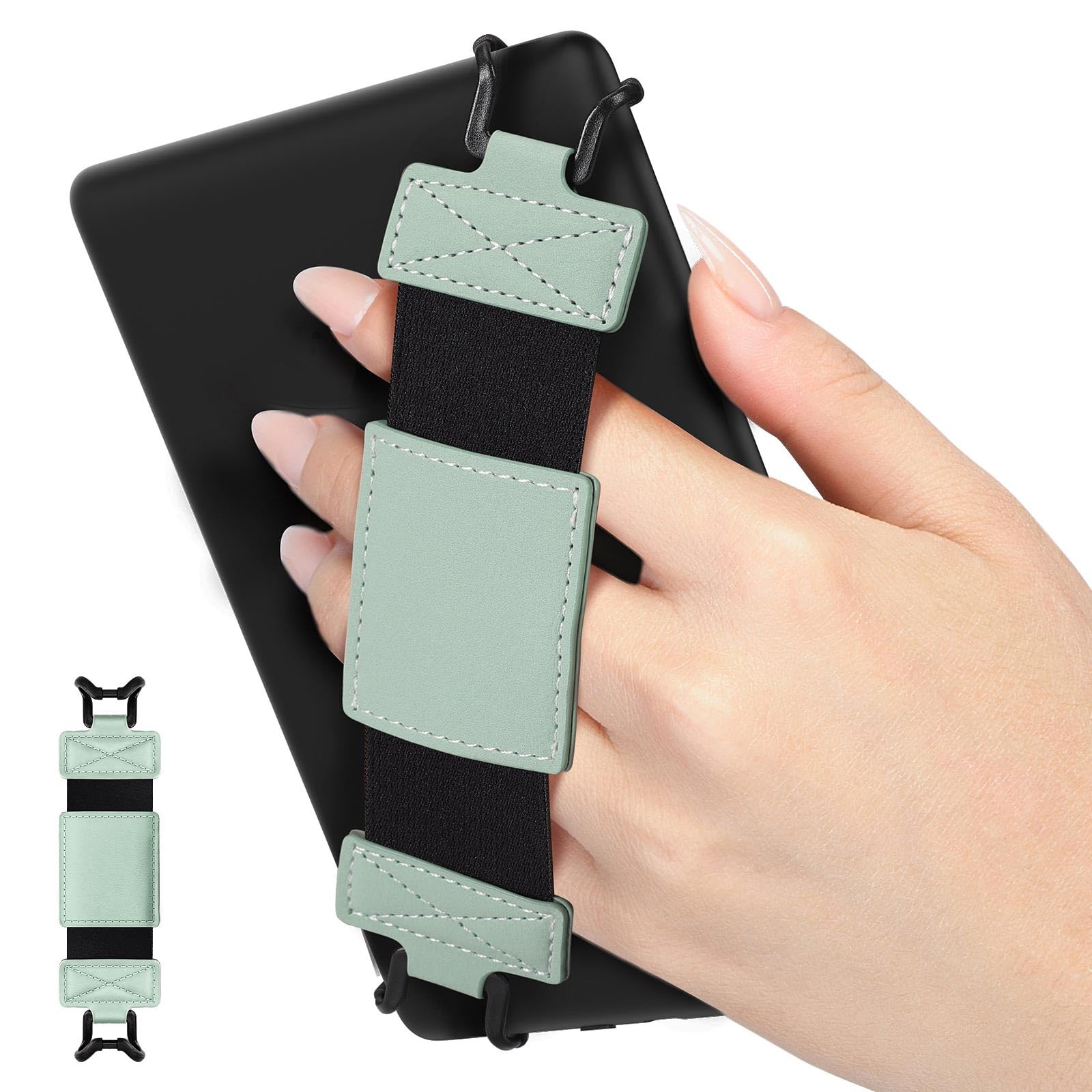 MoKo Soft Hand Strap for 6-8" Kindle eReaders Fire 6-8 inches, A-mint Green