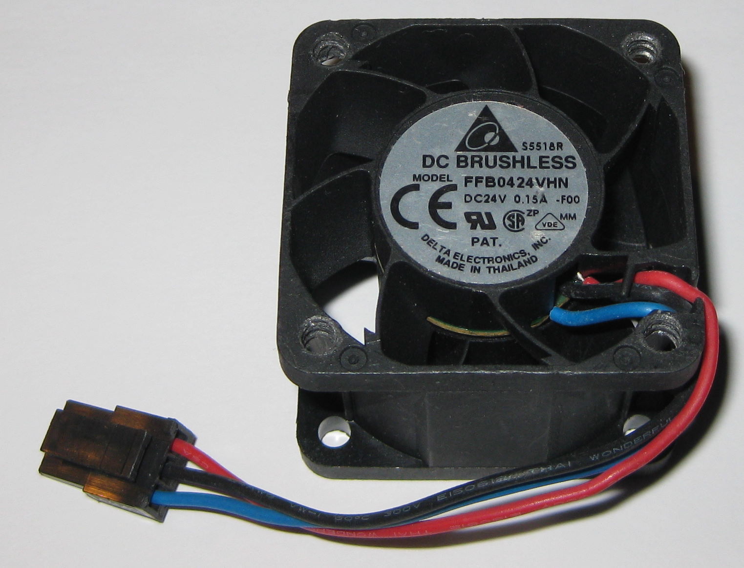 Delta 40 mm x 28 mm High Pressure Fan - 24 V - 16 CFM - 9500 RPM - FFB0424VHN