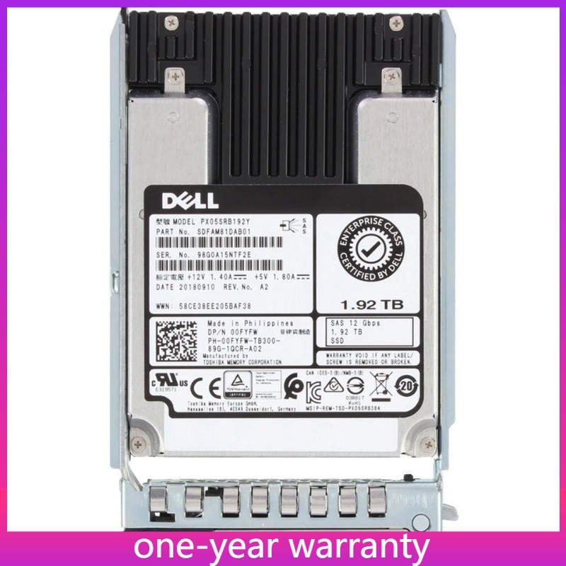 00FYFW 0FYFW DELL PX05SRB192Y 1.92TB 2.5" SAS 12Gb RI SSD Solid State Drive New