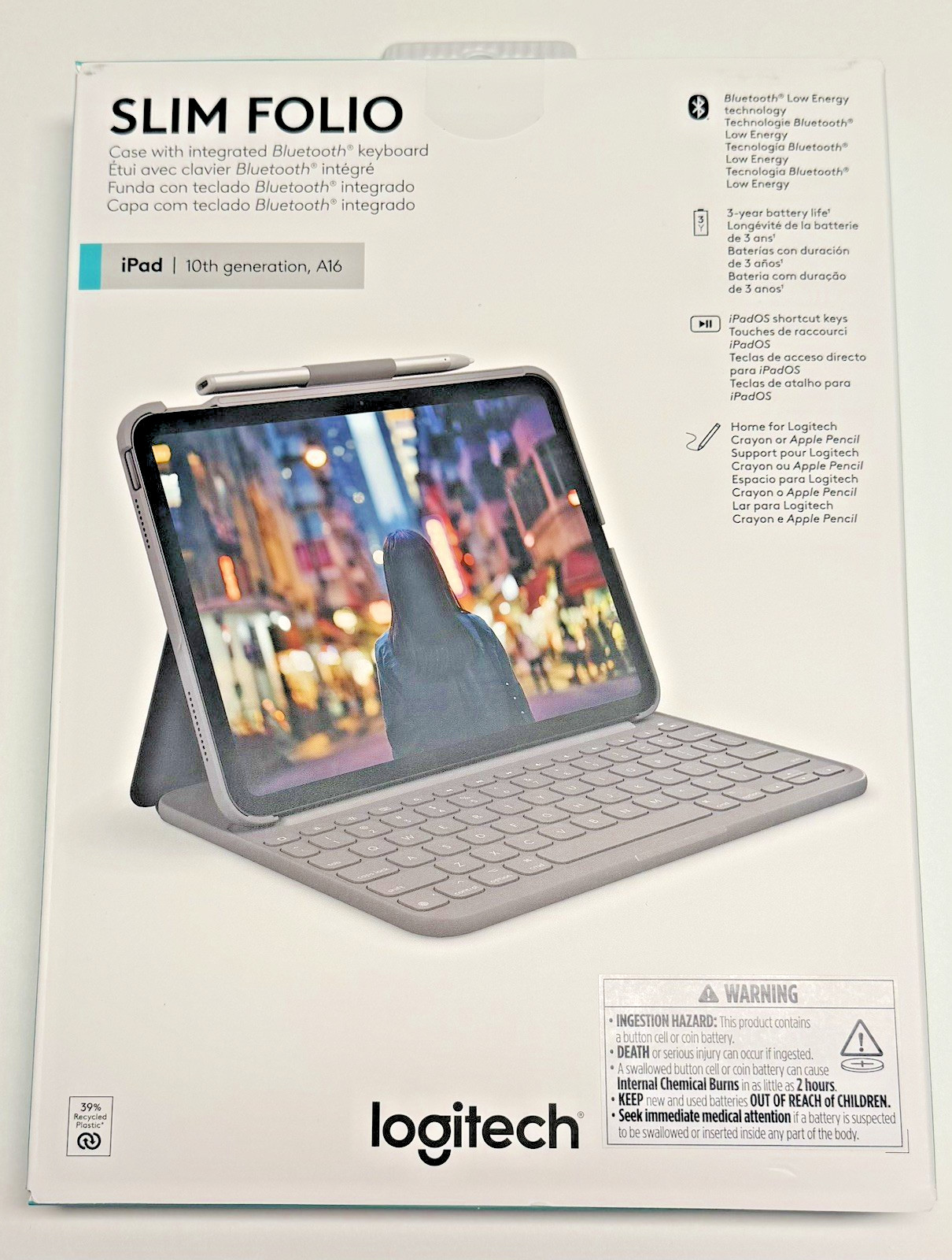New Sealed Logitech Slim Folio Keyboard Case for iPad 10th Gen A16 920-011368