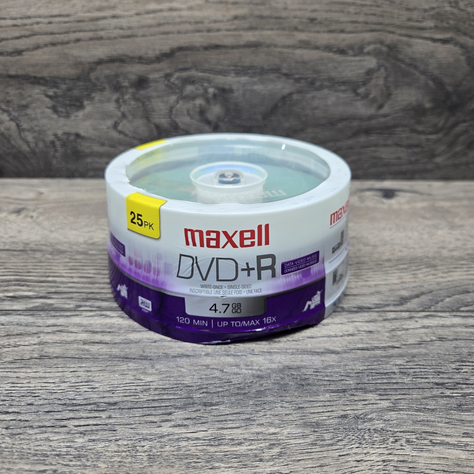Maxell 639011 DVD Recordable Media - DVD+R - 16x - 4.70 GB - 25 Pack Spindle New