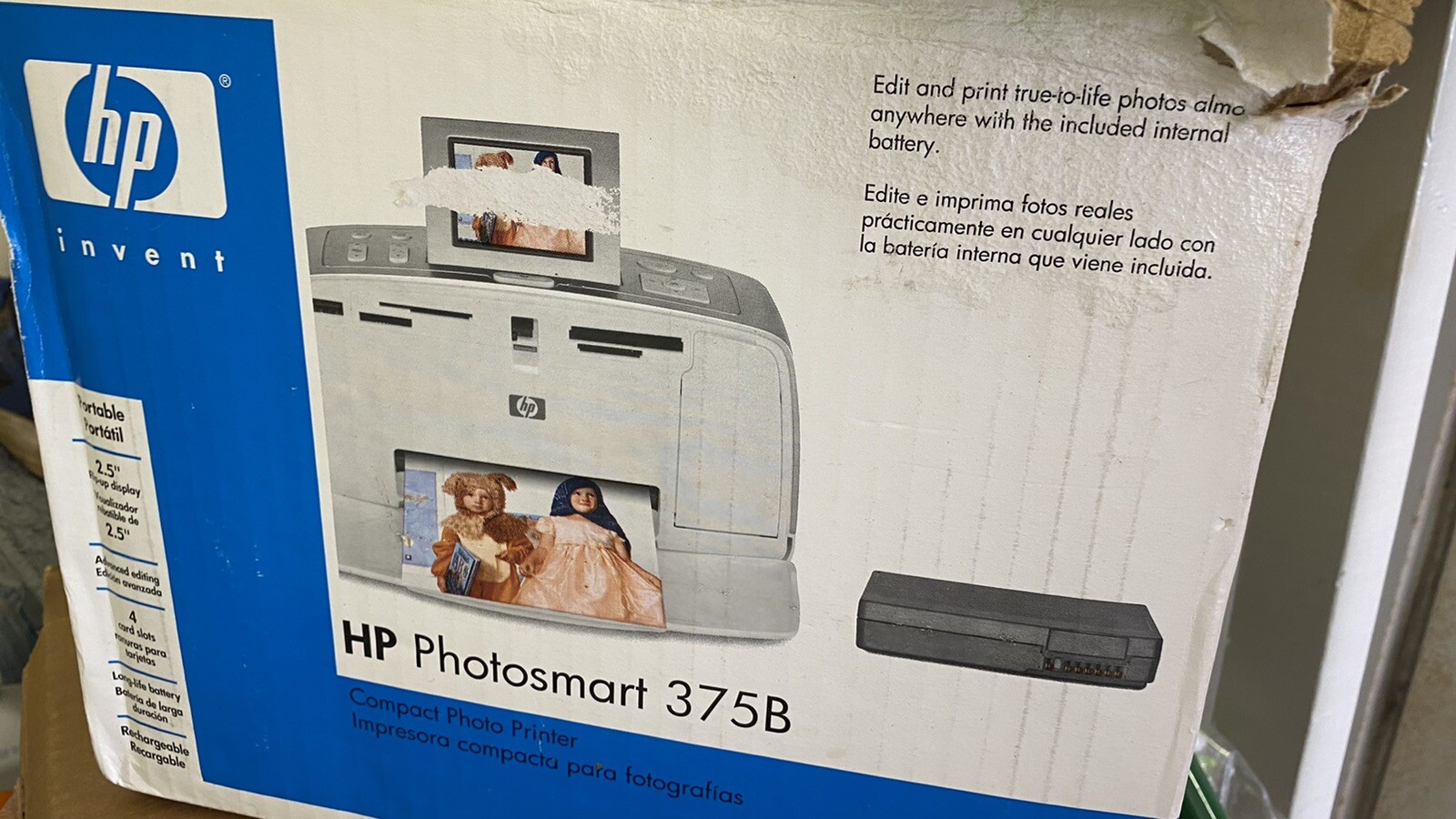 HP Photosmart 375B Portable Compact Photo Printer Sealed Q3423A