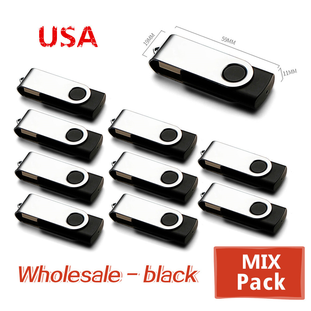 Bulk Lot (16MB-64GB) Black U Disk USB 1.0/2.0 Memory Stick Pen Flash Drives Gift