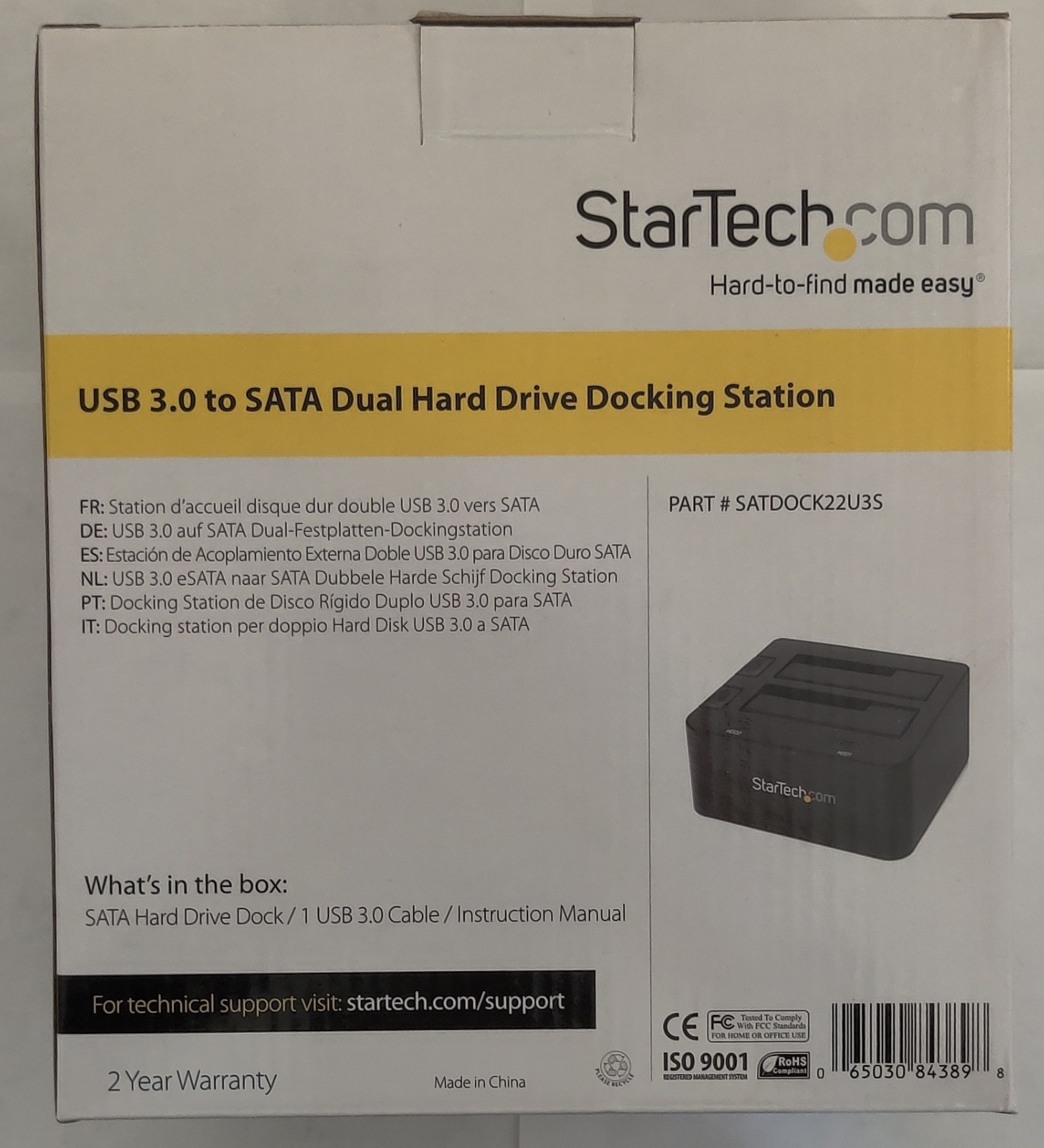 StarTech SATDOCK22U3S 2.5 3.5 USB 3.0 to Dual SATA Hard Drive Docking Station