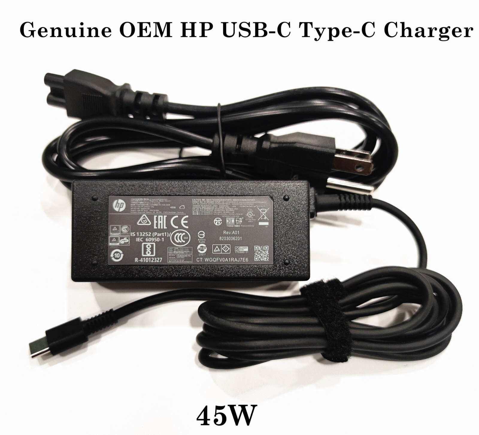 Genuine OEM 45W USB-C Type-C Adapter Charger HP Chromebook 934739-850 L43407-001