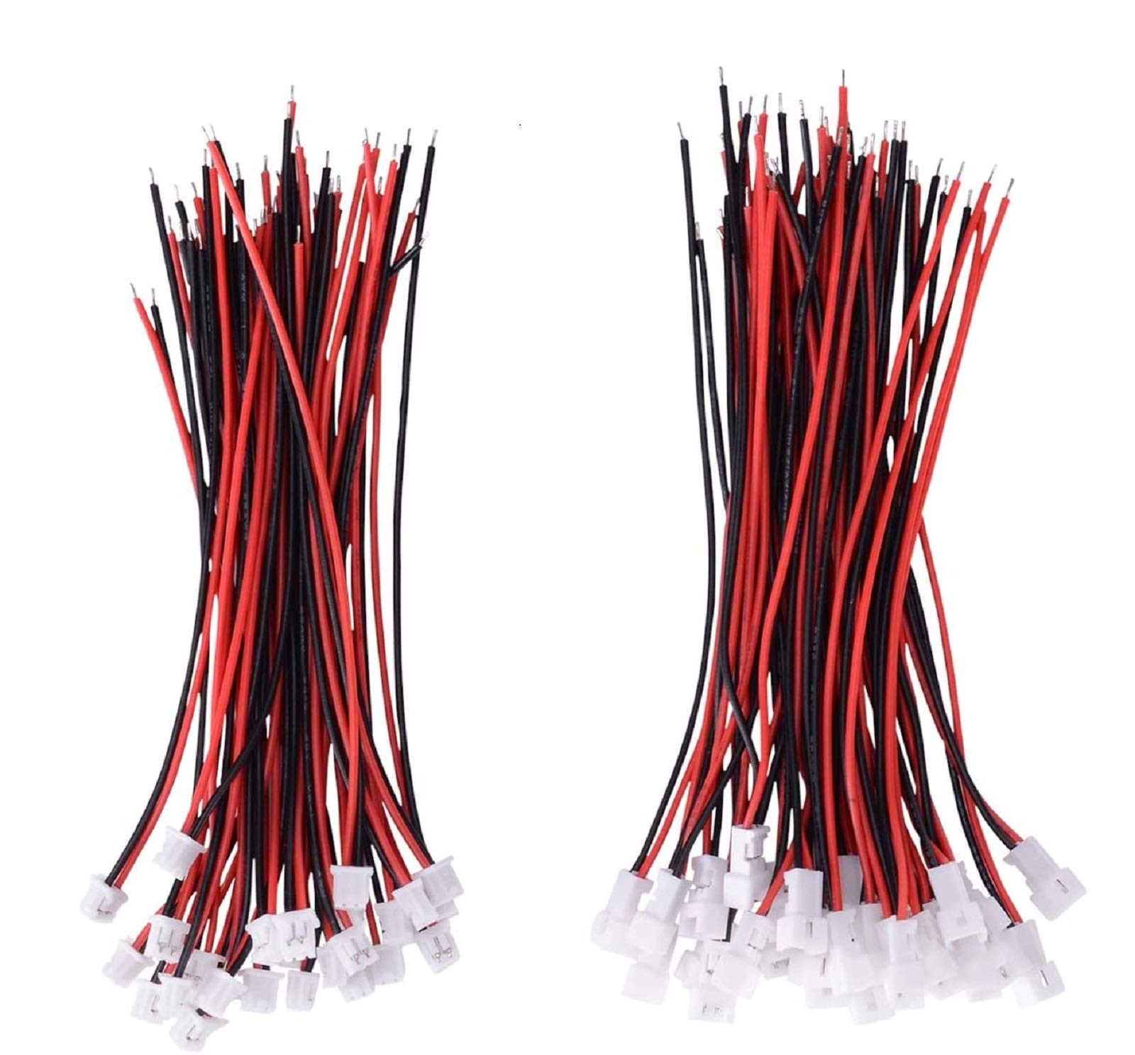 Letool 30 Pairs JST 1.25mm 2 Pin Micro Male Female Connector Plug with Red Black