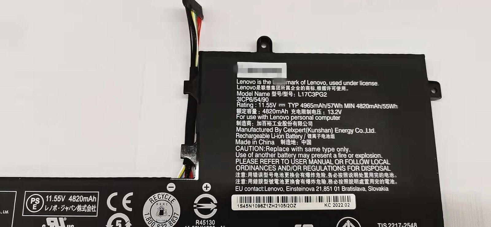 Genuine L17M3PG2 Y540-17IRH Battery L17c3pg2 Legion Y530-15ICH Y540-15IRH-PG0