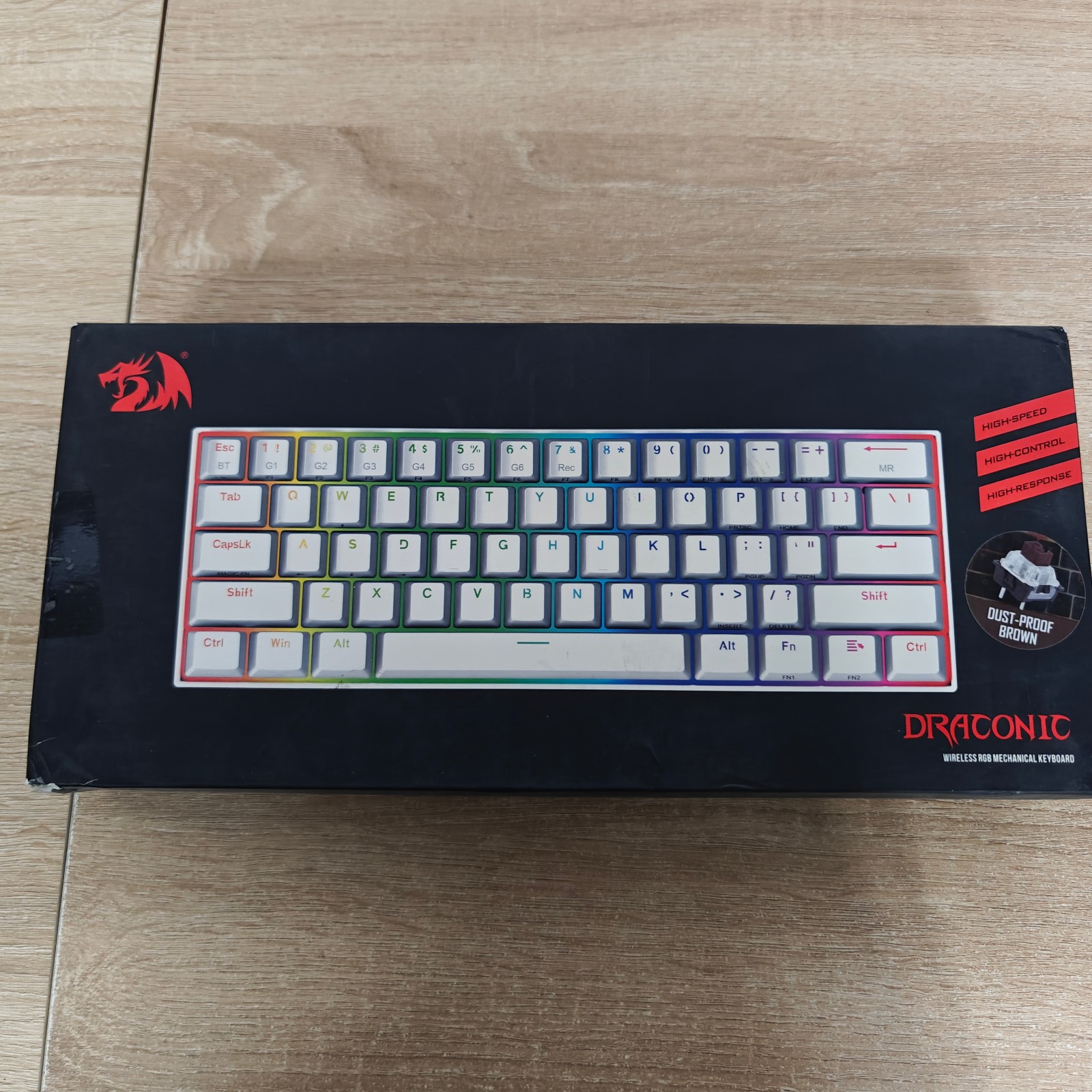 Redragon K530 Pro Draconic RGB Wireless Keyboard White - Open Box