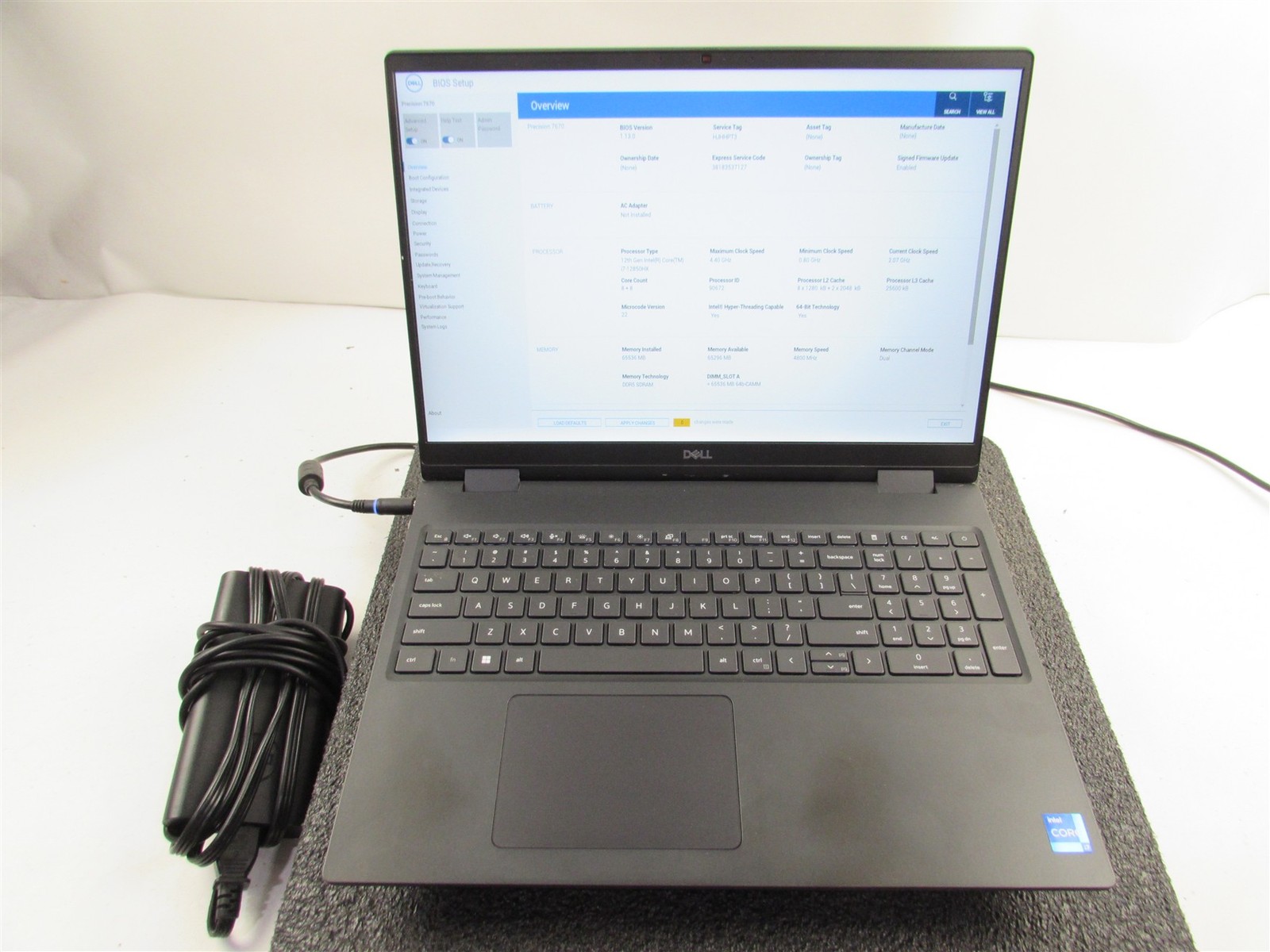 DELL PRECISION 7670 CORE I7-12850HX 1TB SSD 64GB RAM RTX A1000 WIN 11 NO BATT