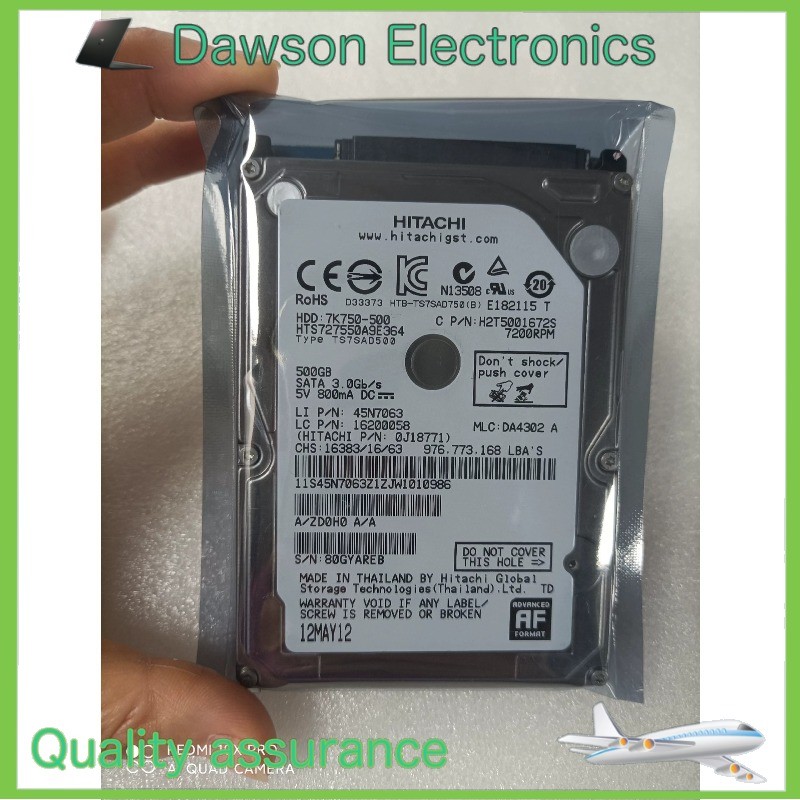 HTS727550A9E364 HGST 500GB 16MB 7200RPM SATA 3.0Gb/s 2.5" Internal Hard Drive