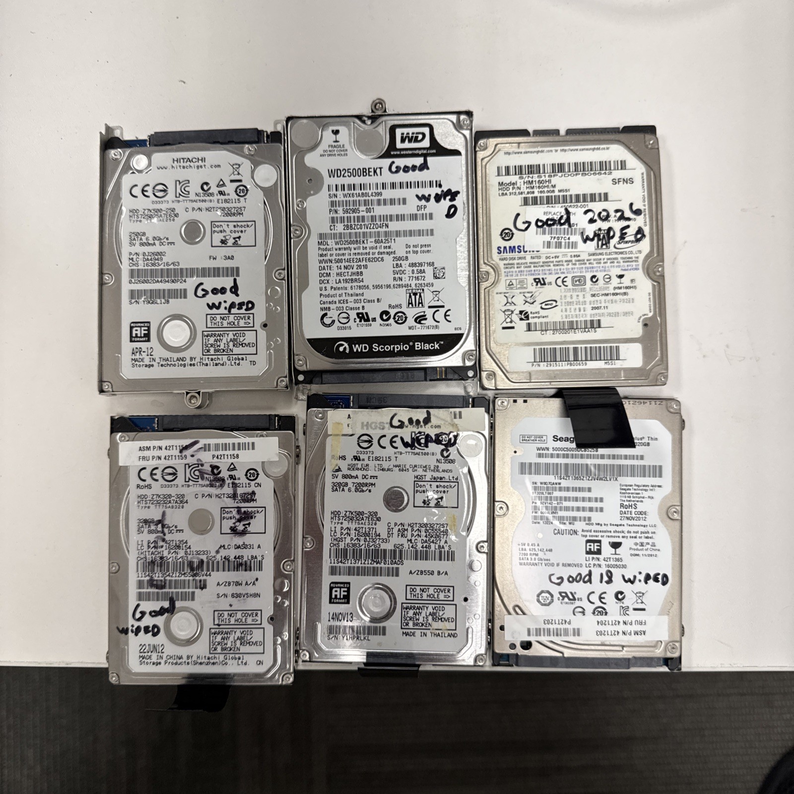 Mixed Brand 2.5 SATA 160/250/320 Hard Drive