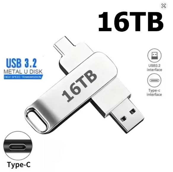 Metal USB 3.2 Flash Drive Dual Type-C 2-In-1 OTG Pendrive