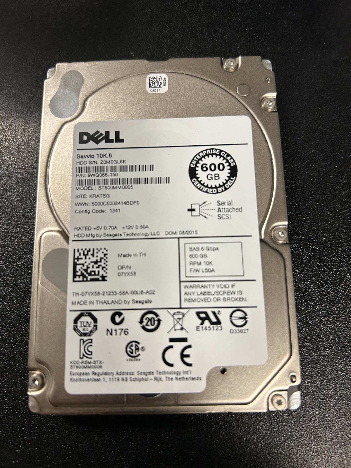 DELL ST600MM0006 SEAGATE 600GB 10K.6 2.5'' 6Gb/s SAS Hard Drive