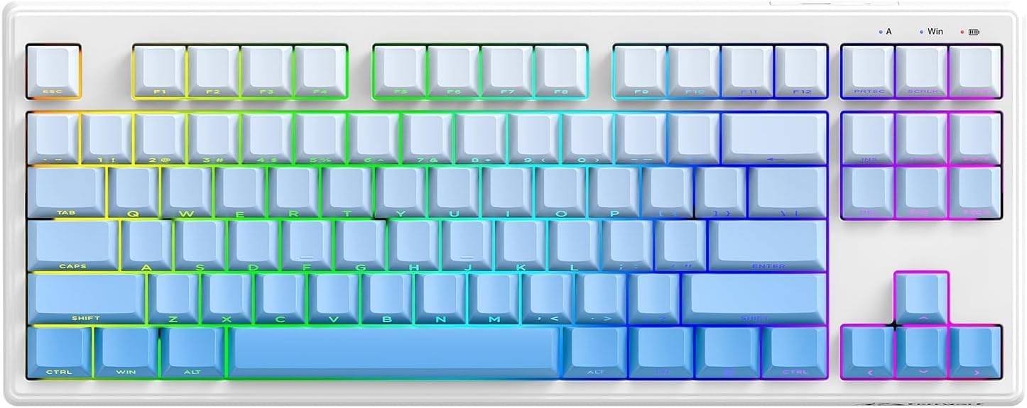 M87V2 Wireless Mechanical Keyboard Low Profile Side Printed RGB Blue