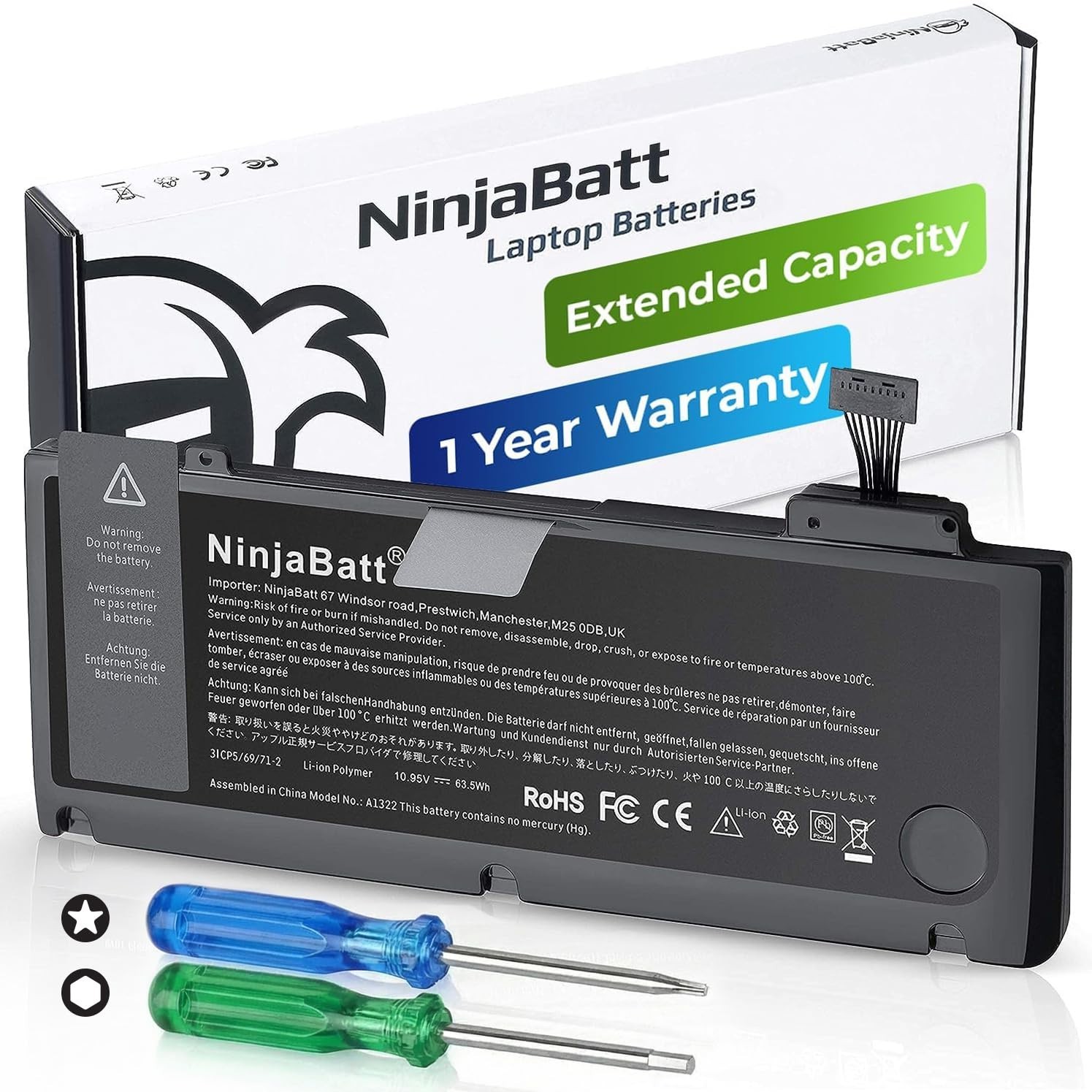 High-Capacity Replacement Battery for MacBook Pro 13" A1278 A1322 Mid 2010/2012
