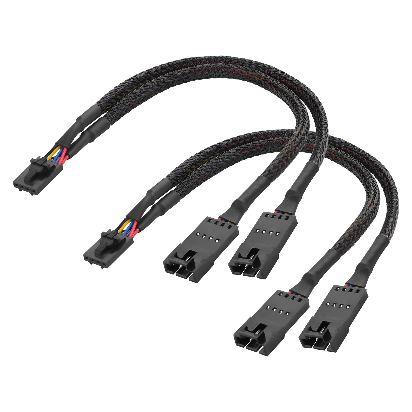 2 Pcs 4 Pin Splitter Fan Cable 4 Pin Female to 4 Pin ICUE Commander CORE-XT C...