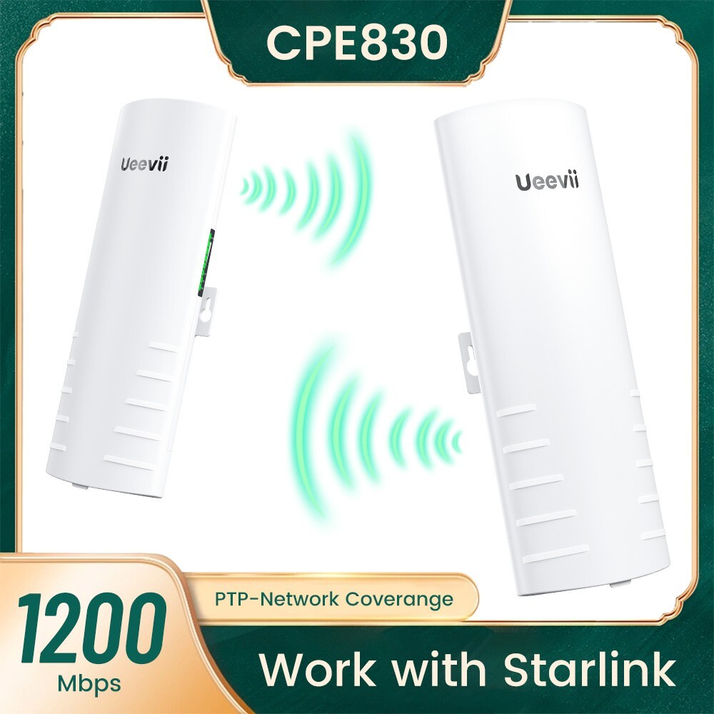 2-Pack UeeVii Gigabit Wireless Bridge 1200Mbps 3KM Point to Point to Multi Point
