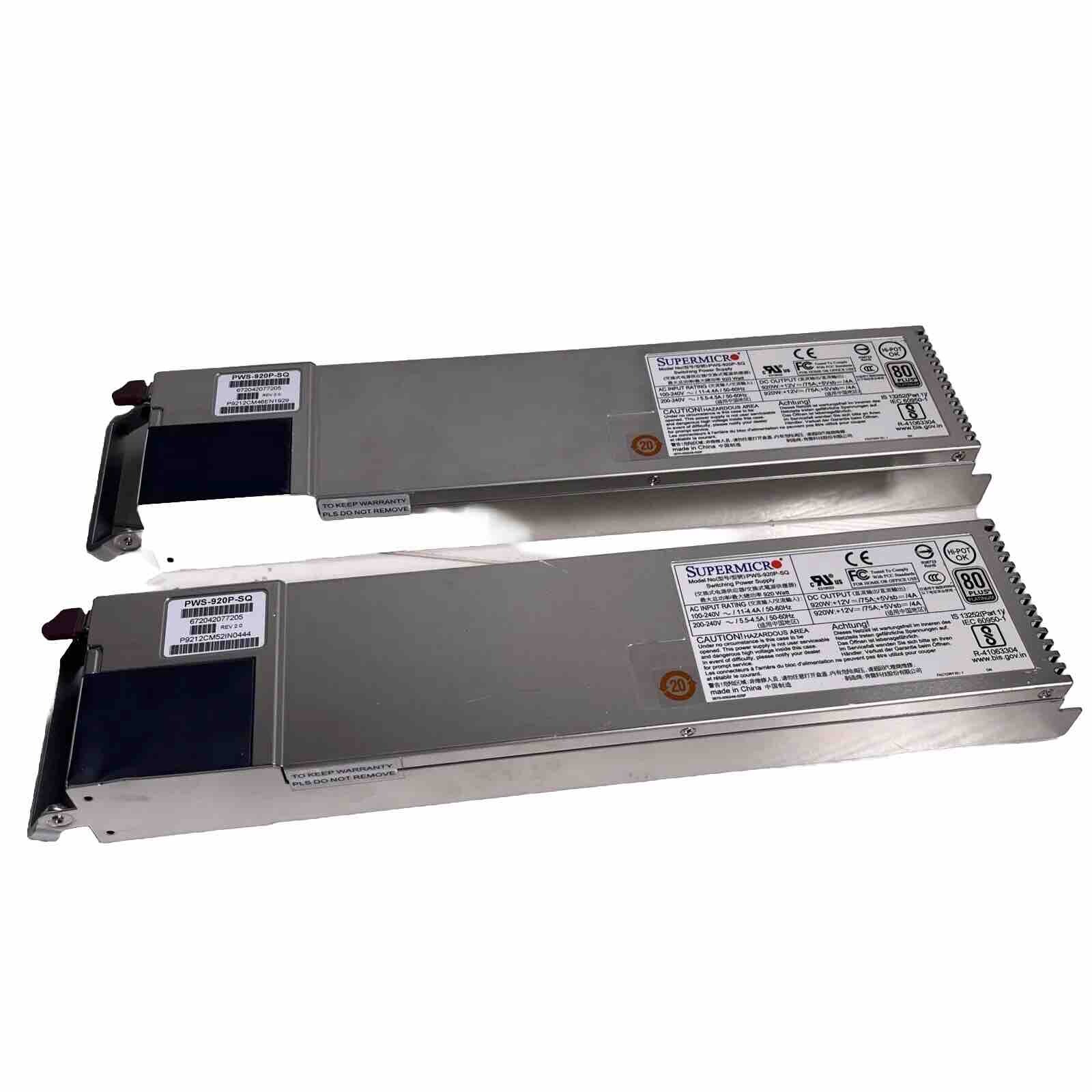 Lot of 2X - Supermicro PWS-920P-SQ 920W 80PLUS Platinum/ Switching Power Supply