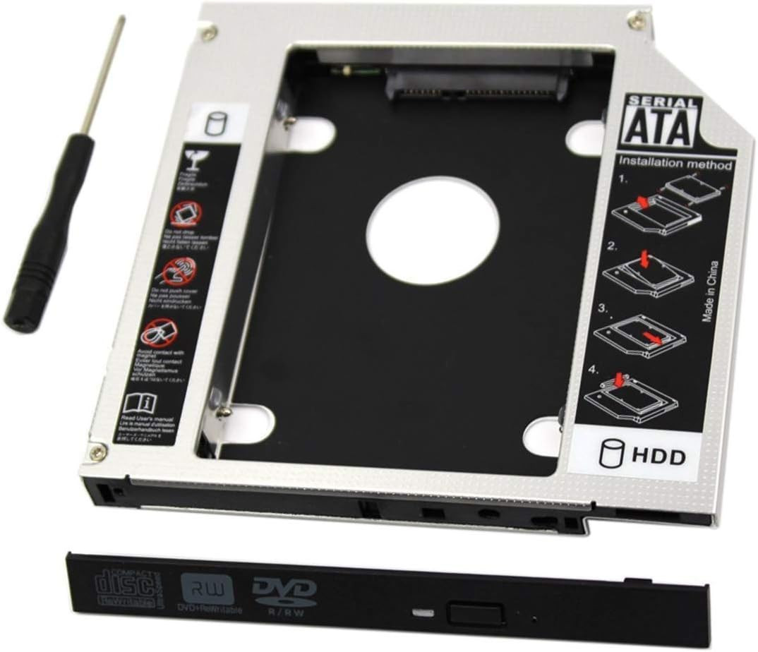 Padarsey Universal 9.5Mm SATA to SATA 2Nd SSD HDD Hard Drive Caddy Adapter Tray