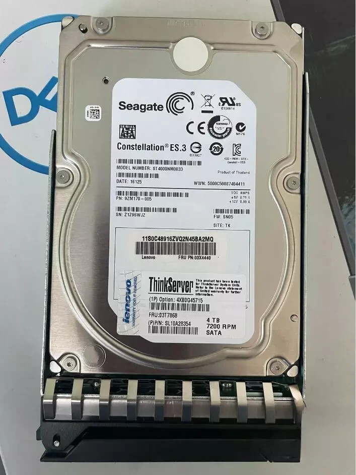 1pcs Lenovo 4XB0G45715 03T7868 03X4440 ST4000NM0033 server hard drive /With Tray