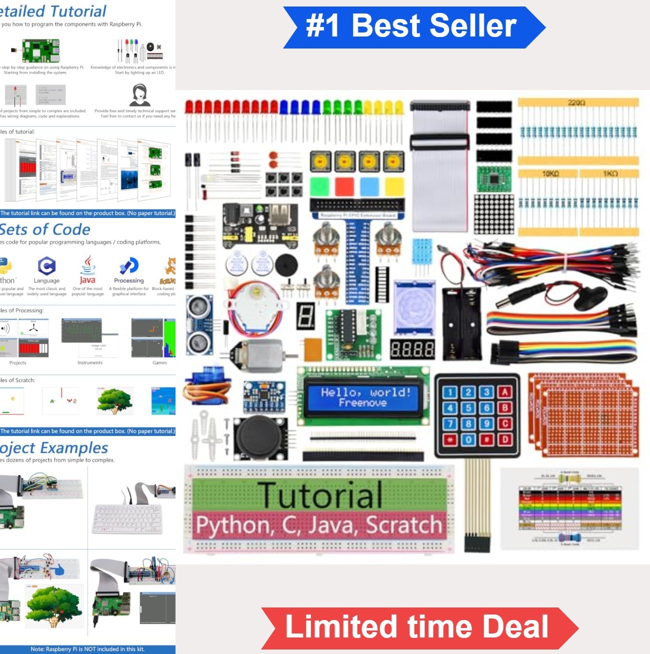 Ultimate Starter Kit 223 Items 128 Projects Python C Java Scratch Compatible