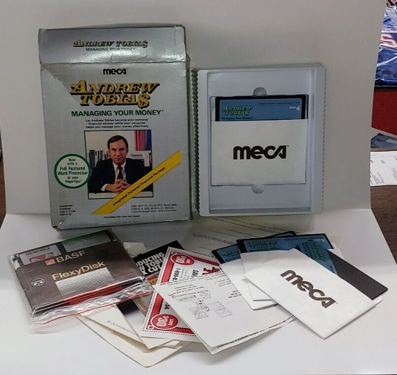 Andrew Tobias Managing Your Money 1987 MECA IBM/Tandy DOS PCs Floppy Disk Vintag