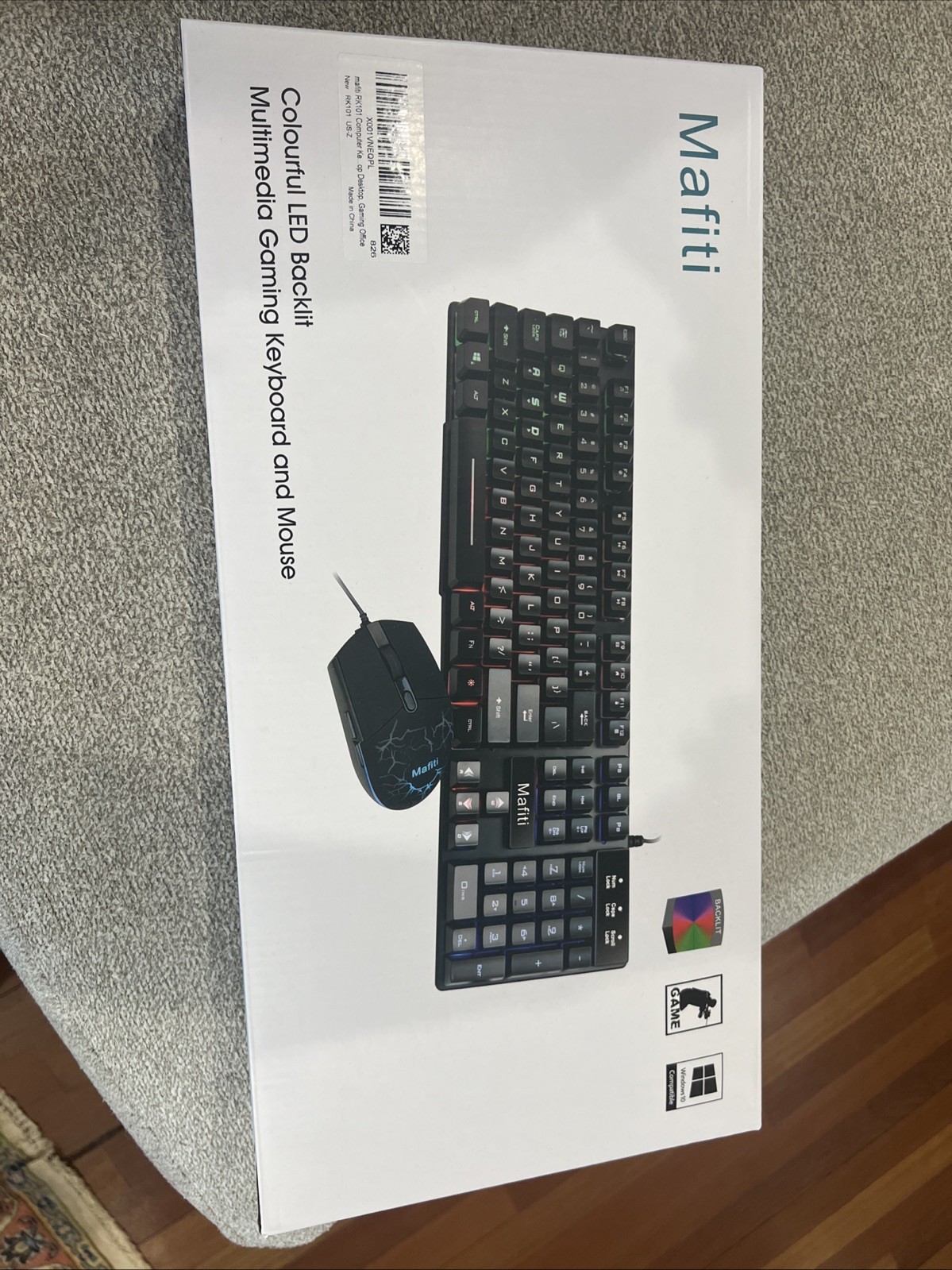 mafiti RK101 Computer Keyboard Mouse Combo Wired, RGB Backlit USB Keyboard for P