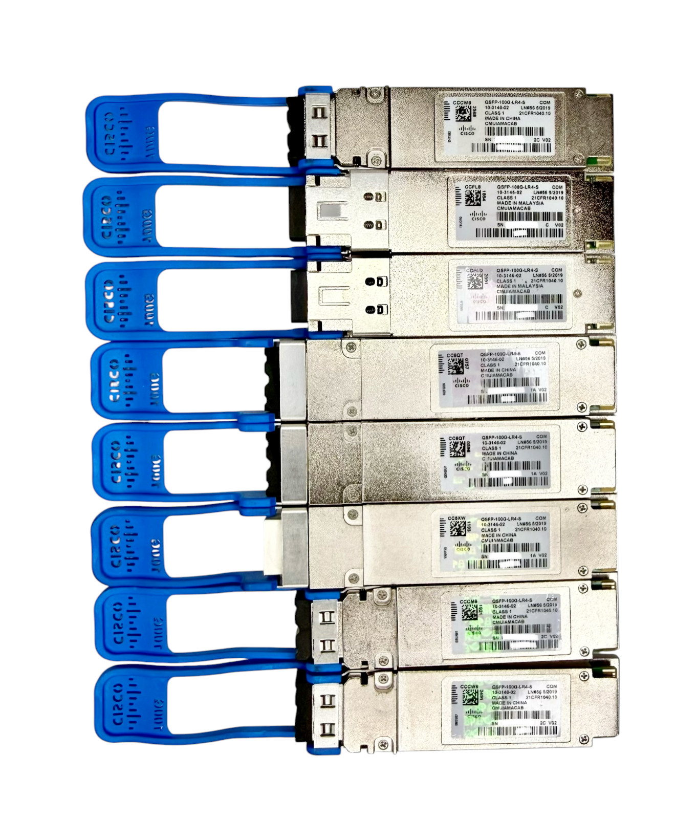 (Lot of 8) Cisco QSFP-100G-LR4-S 100G QSFP28 LR4 Transceiver 100GBASE-LR4 10km
