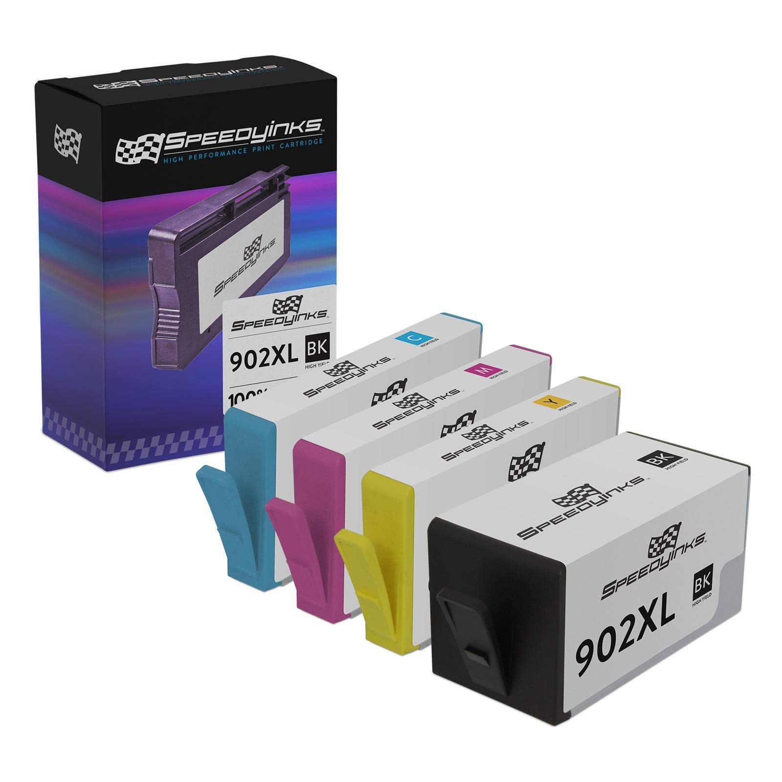 SPEEDYINKS 4PK Replacement for HP 902xl Ink Cartridges Combo Pack OfficeJet Pro