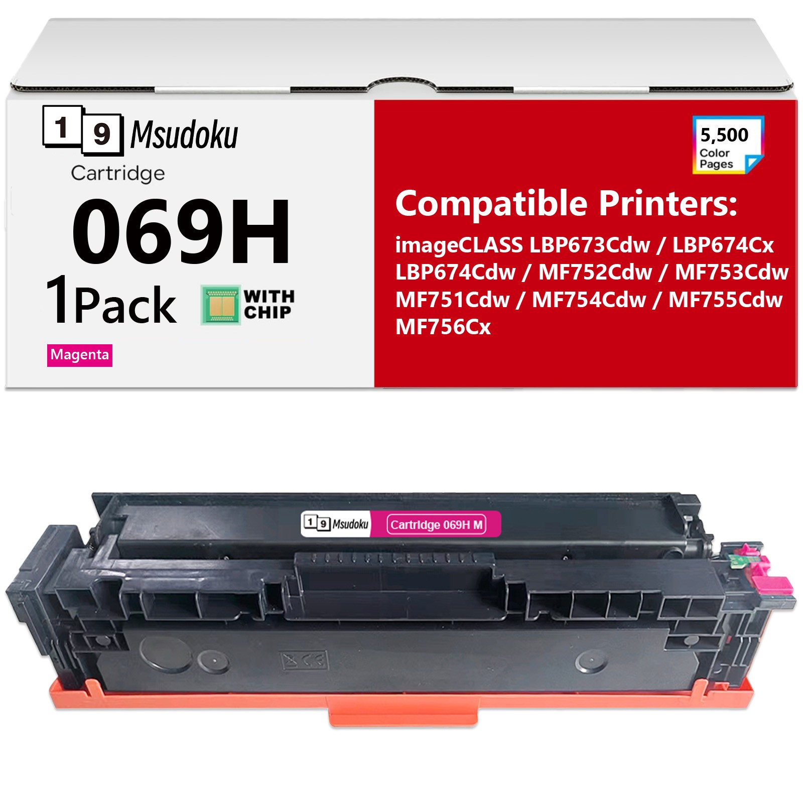 069H Toner Cartridge Compatible for Canon  MF753Cdw MF752Cdw LBP674Cdw MF756 4PK