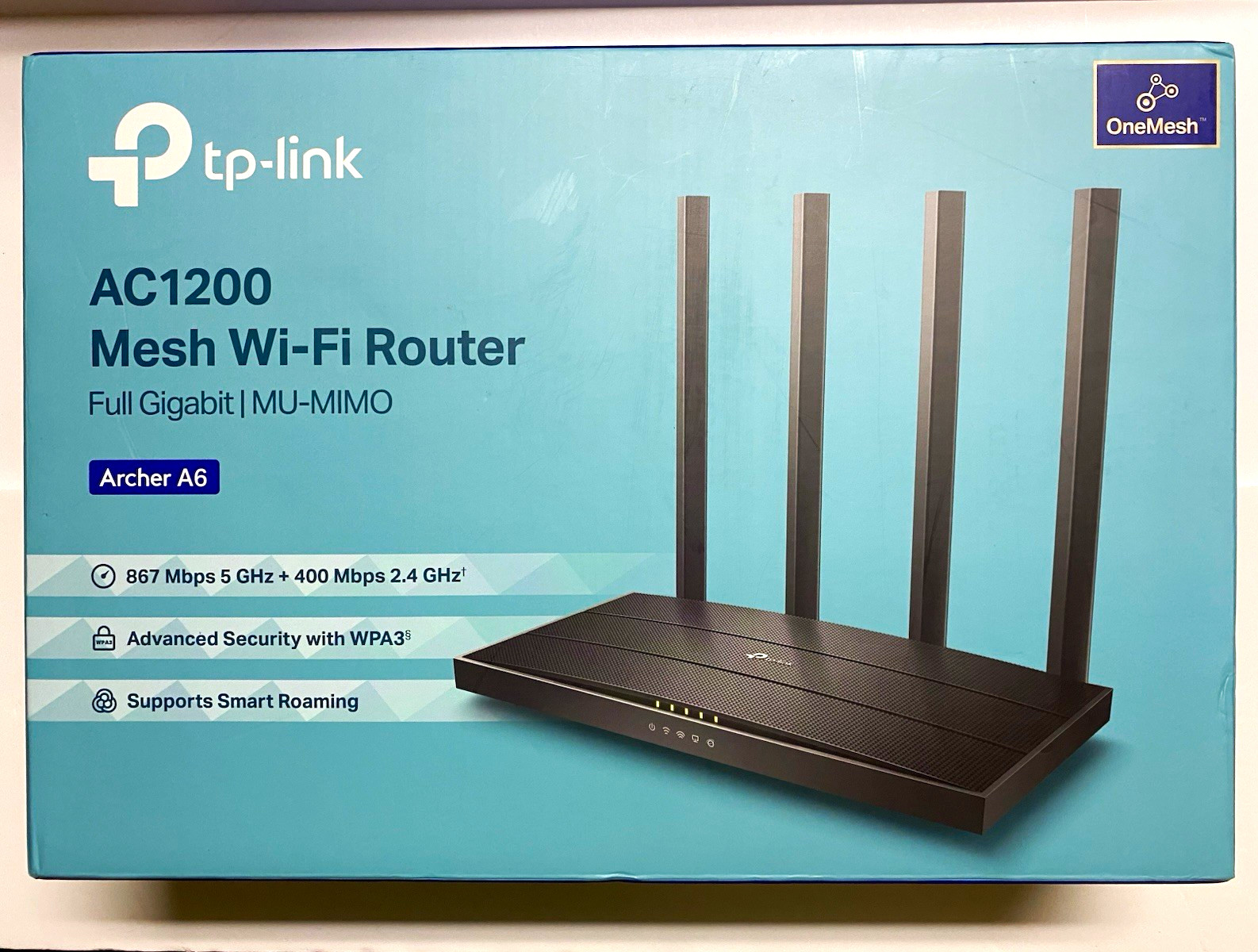 TP-LINK Archer A6 AC1200 Gigabit Wi-Fi Router 4-Port MU-MIMO WPA3