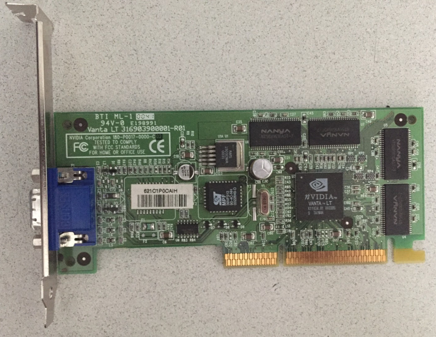NVIDIA 180-P0017-0000-C02 201827-001 AGP GRAPHIC CARD Vanta - Compaq 192174-002