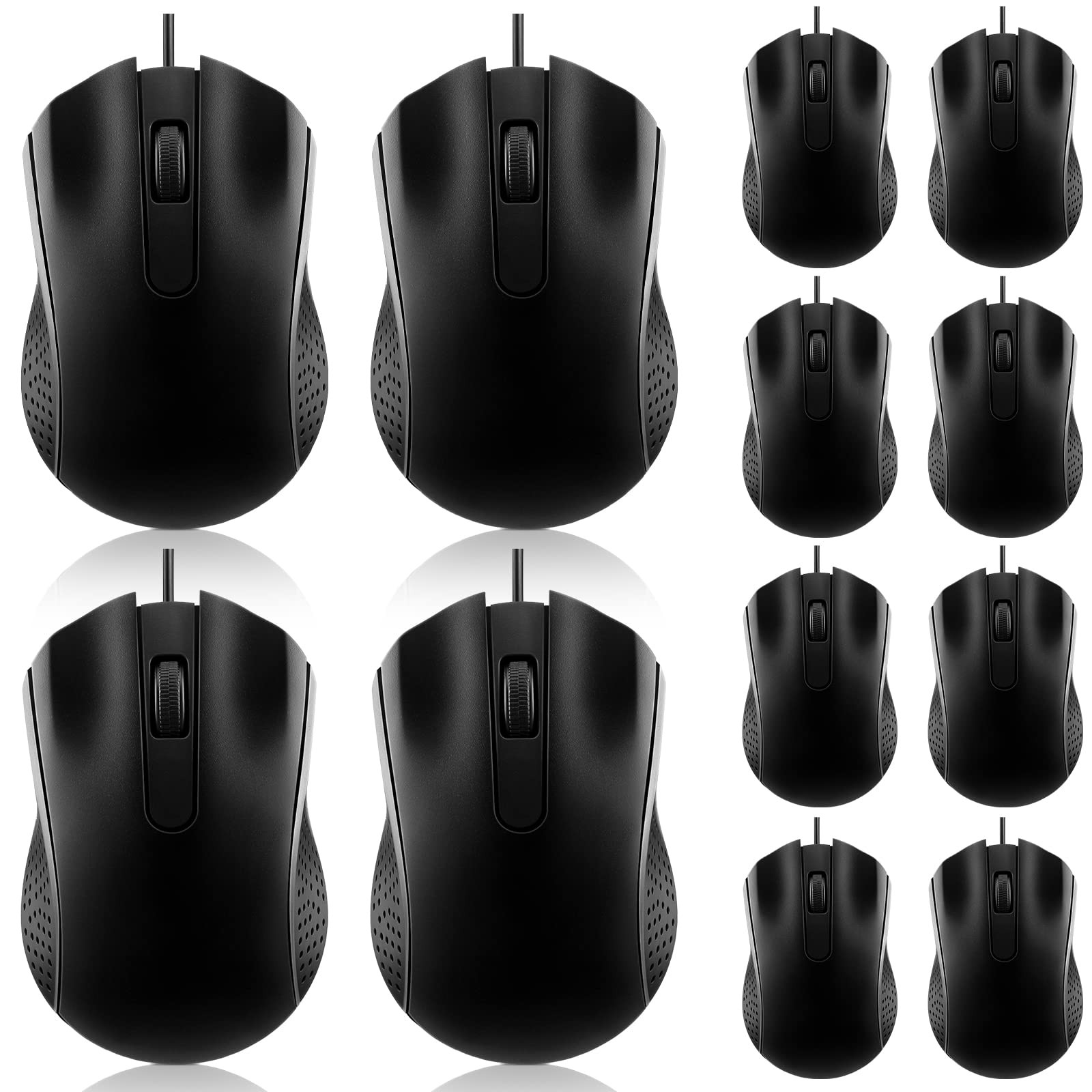 12 Pcs Wired Computer Mouse Bulk Cord USB Computer Mice Ergonomic Wired Mouse...